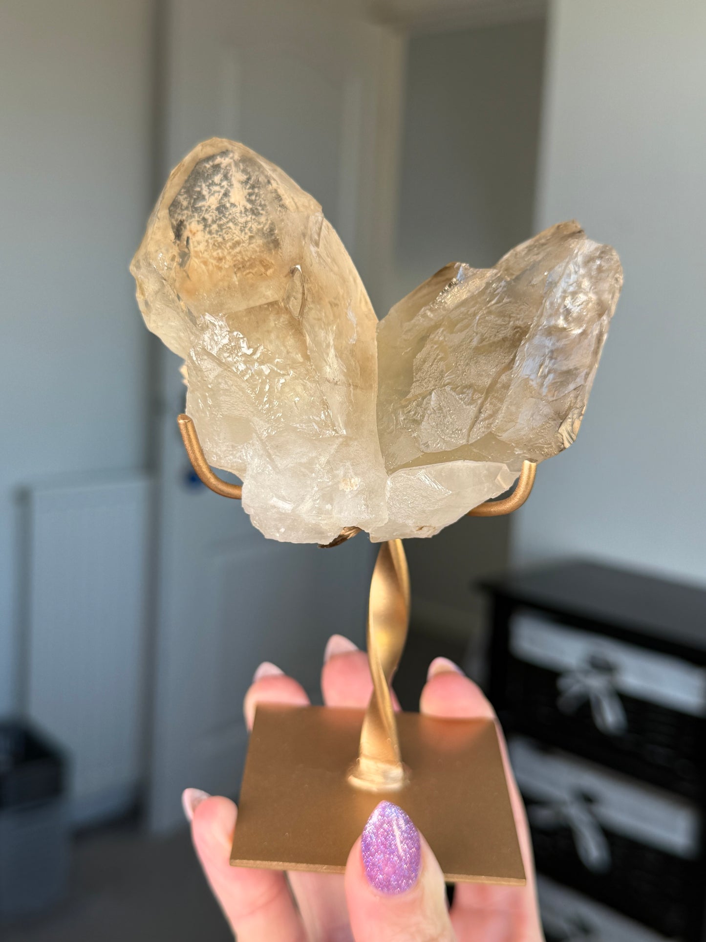 Natural Unpolished Citrine On Stand