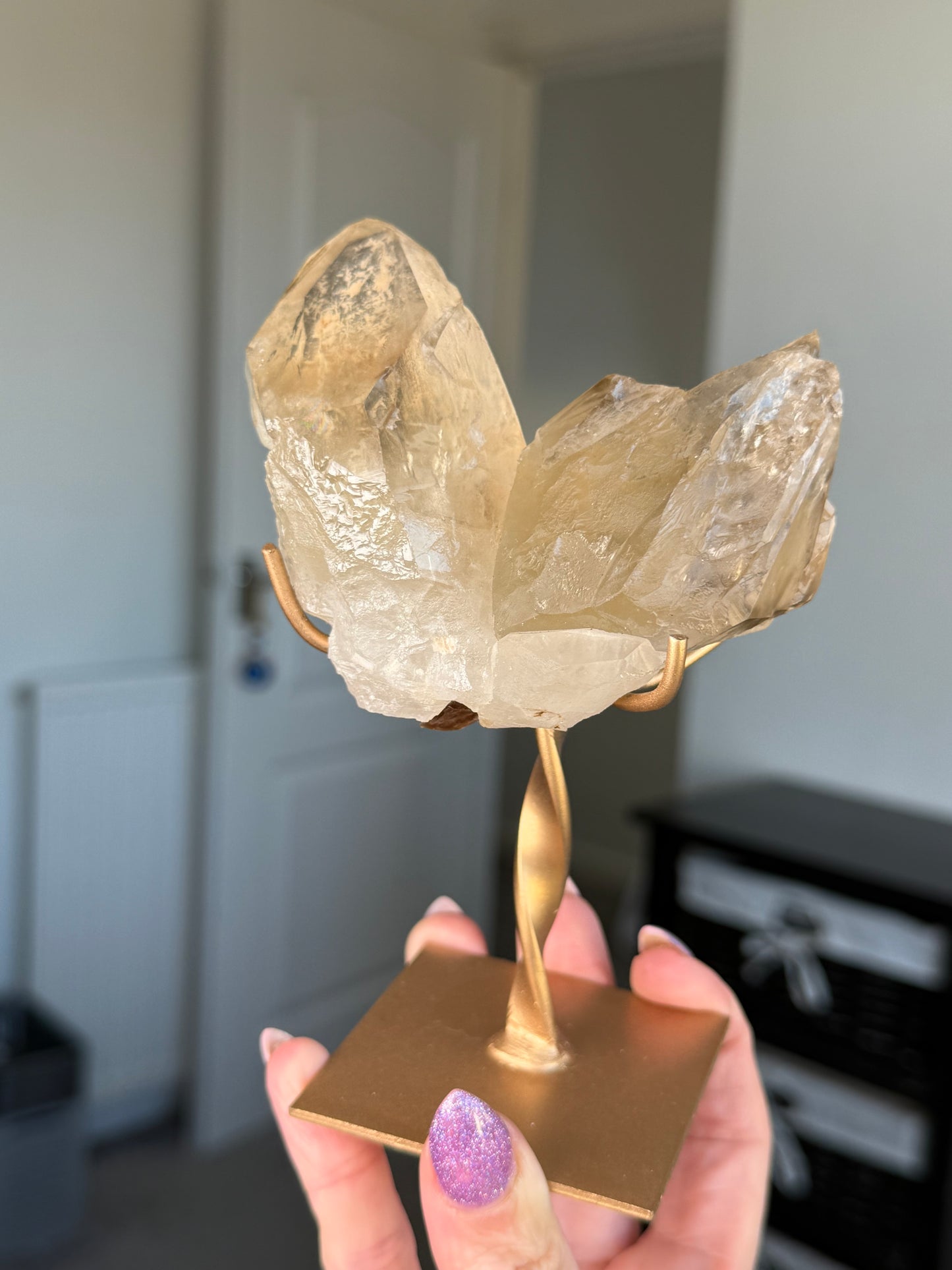 Natural Unpolished Citrine On Stand