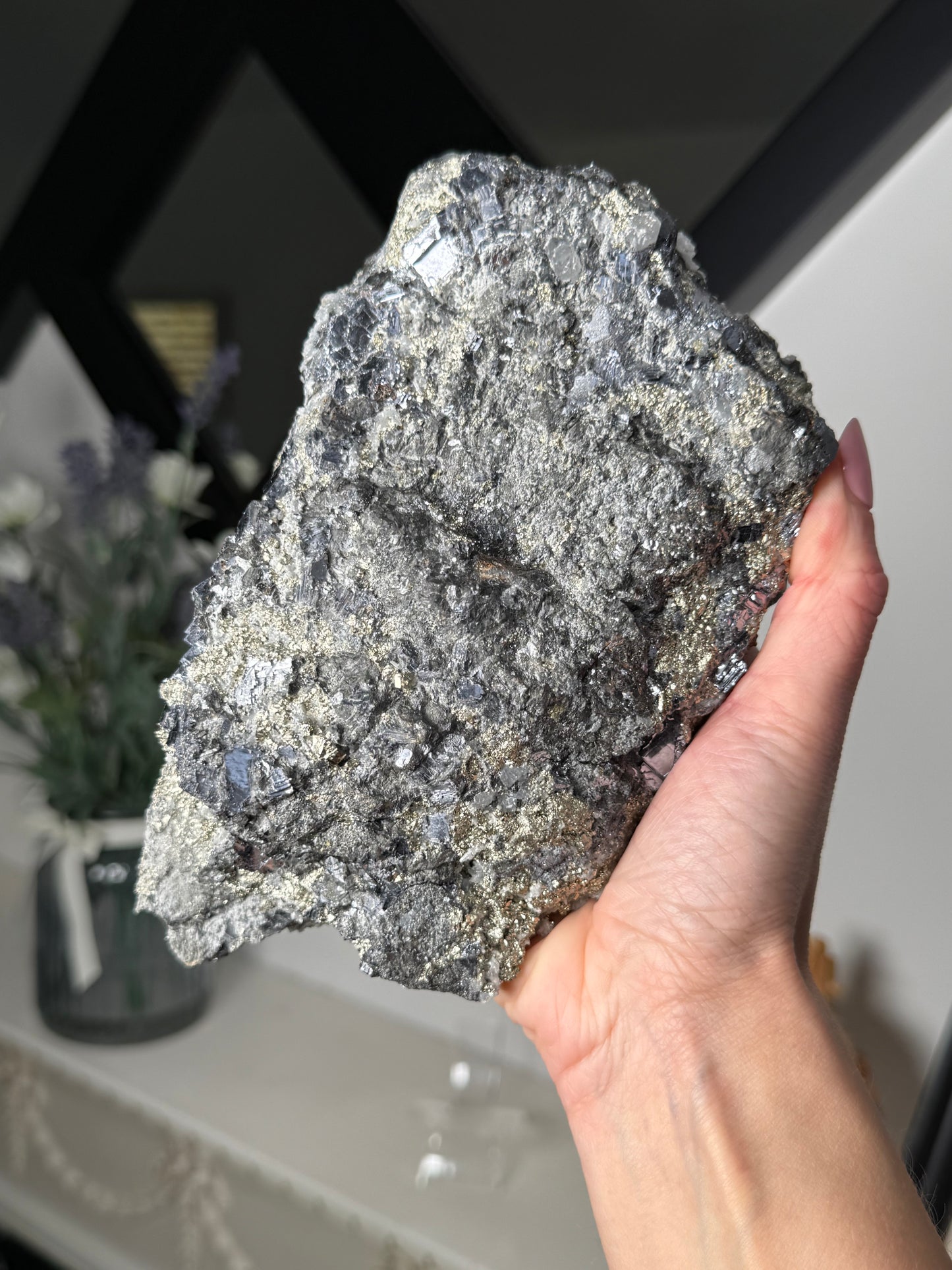 Bulgarian Sphalerite, Quartz & Chalcopyrite With Stand