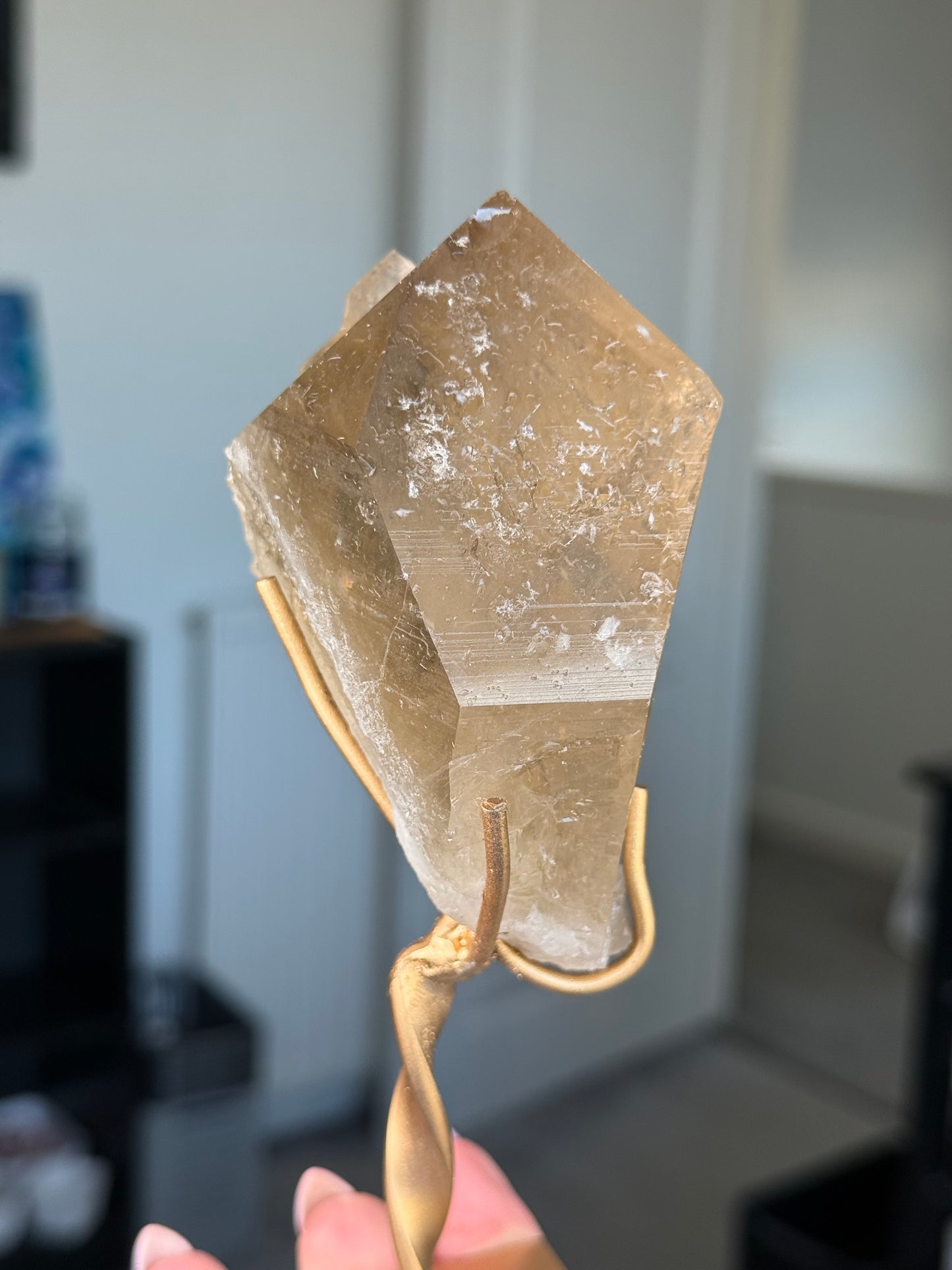 Natural Unpolished Citrine On Stand