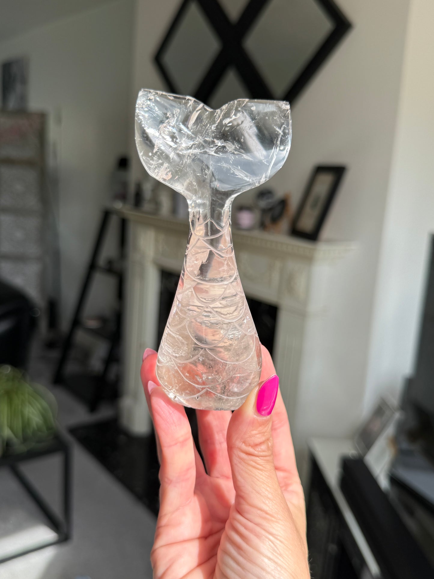 Master Carved Mermaid Tail - Clear Quartz