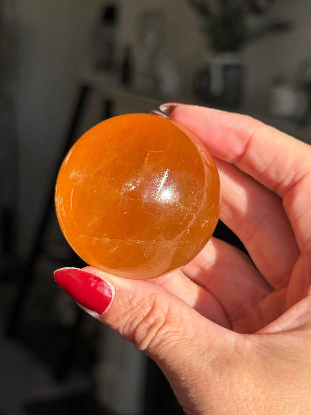 Honey Calcite Sphere - Imperfect