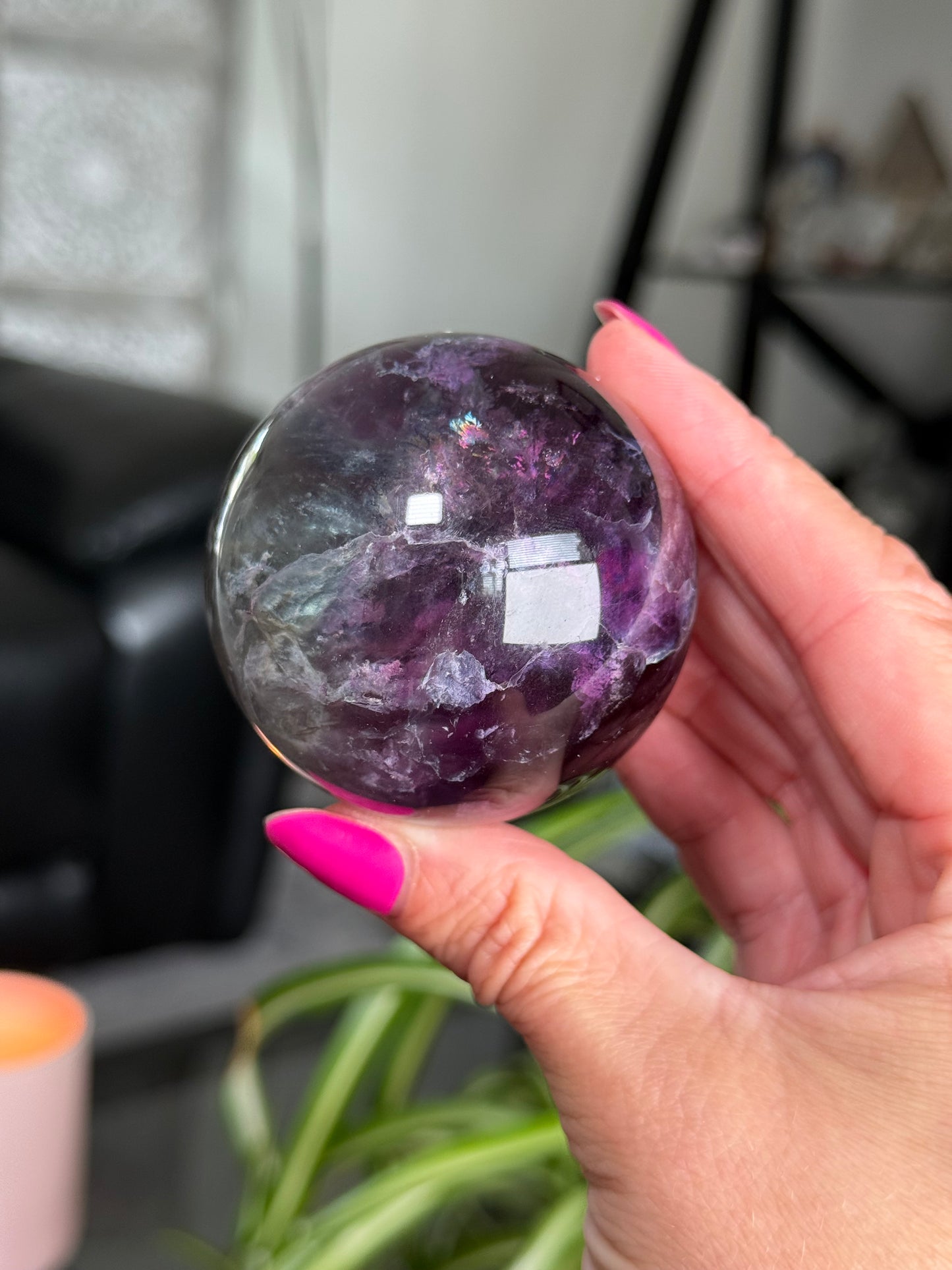 Purple & Green Fluorite Sphere