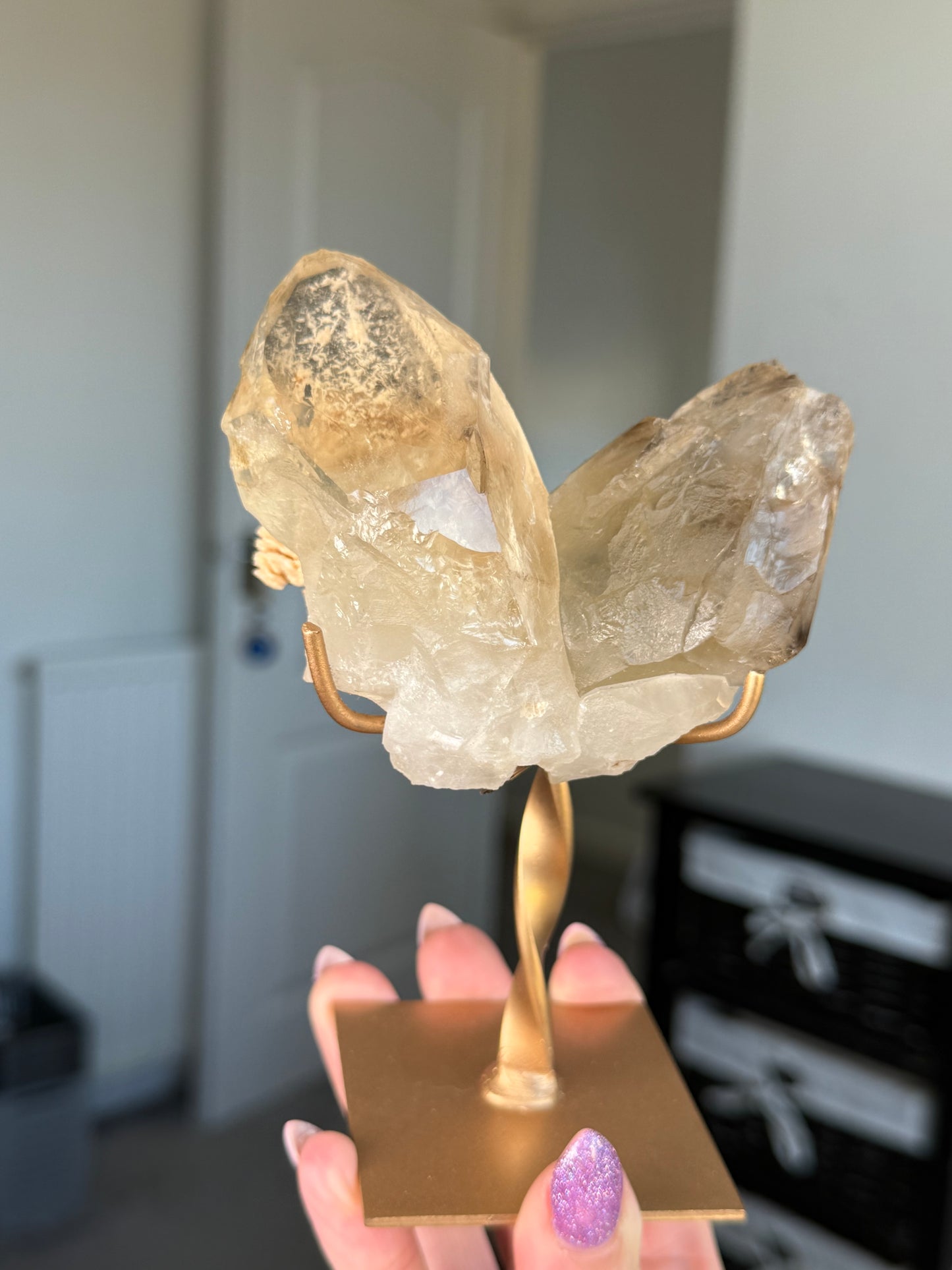 Natural Unpolished Citrine On Stand