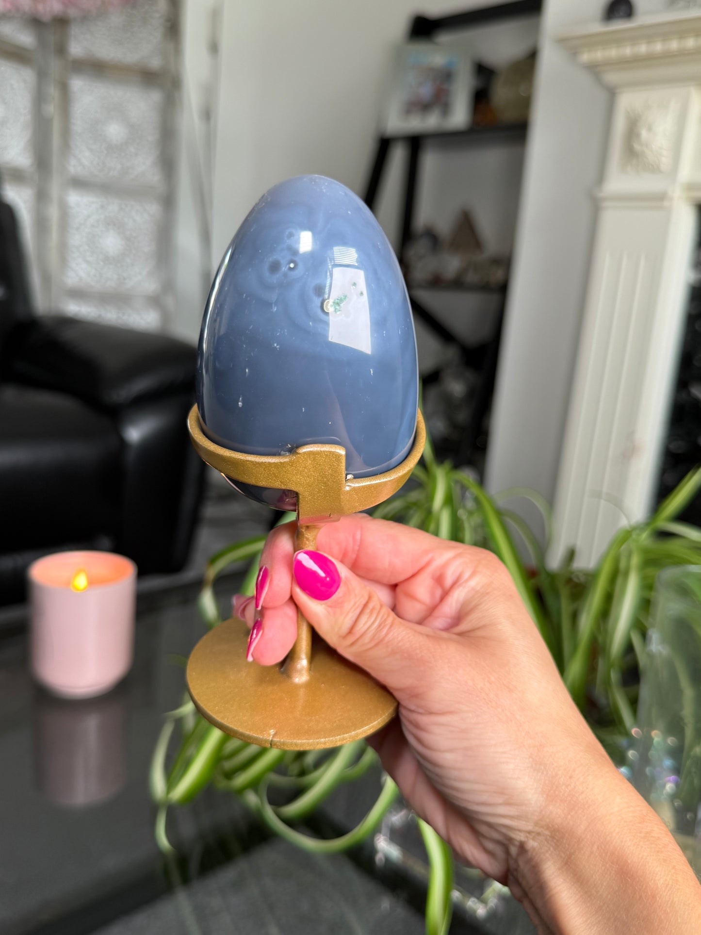 Agate Egg On Stand