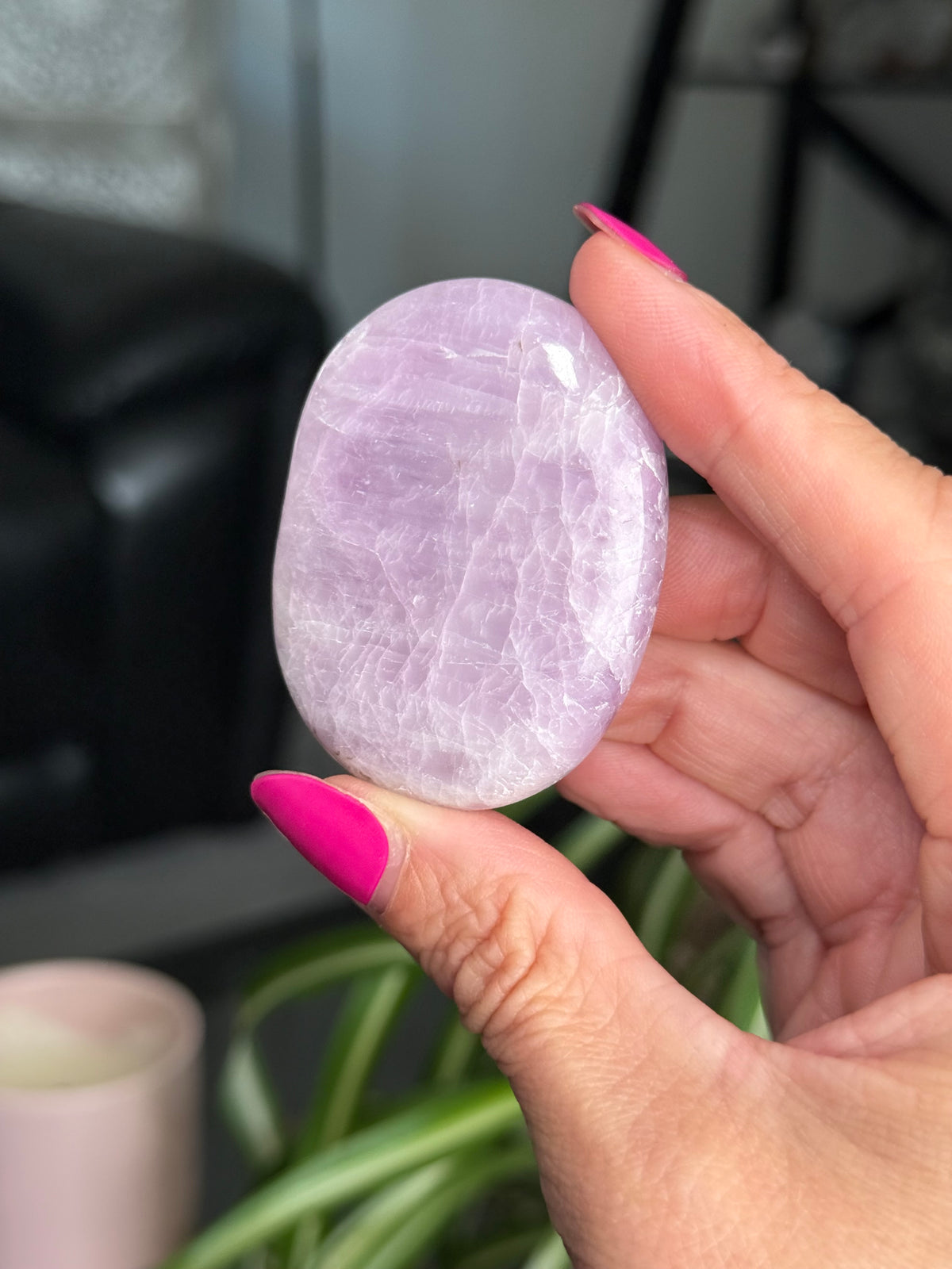 Kunzite Palm Stone