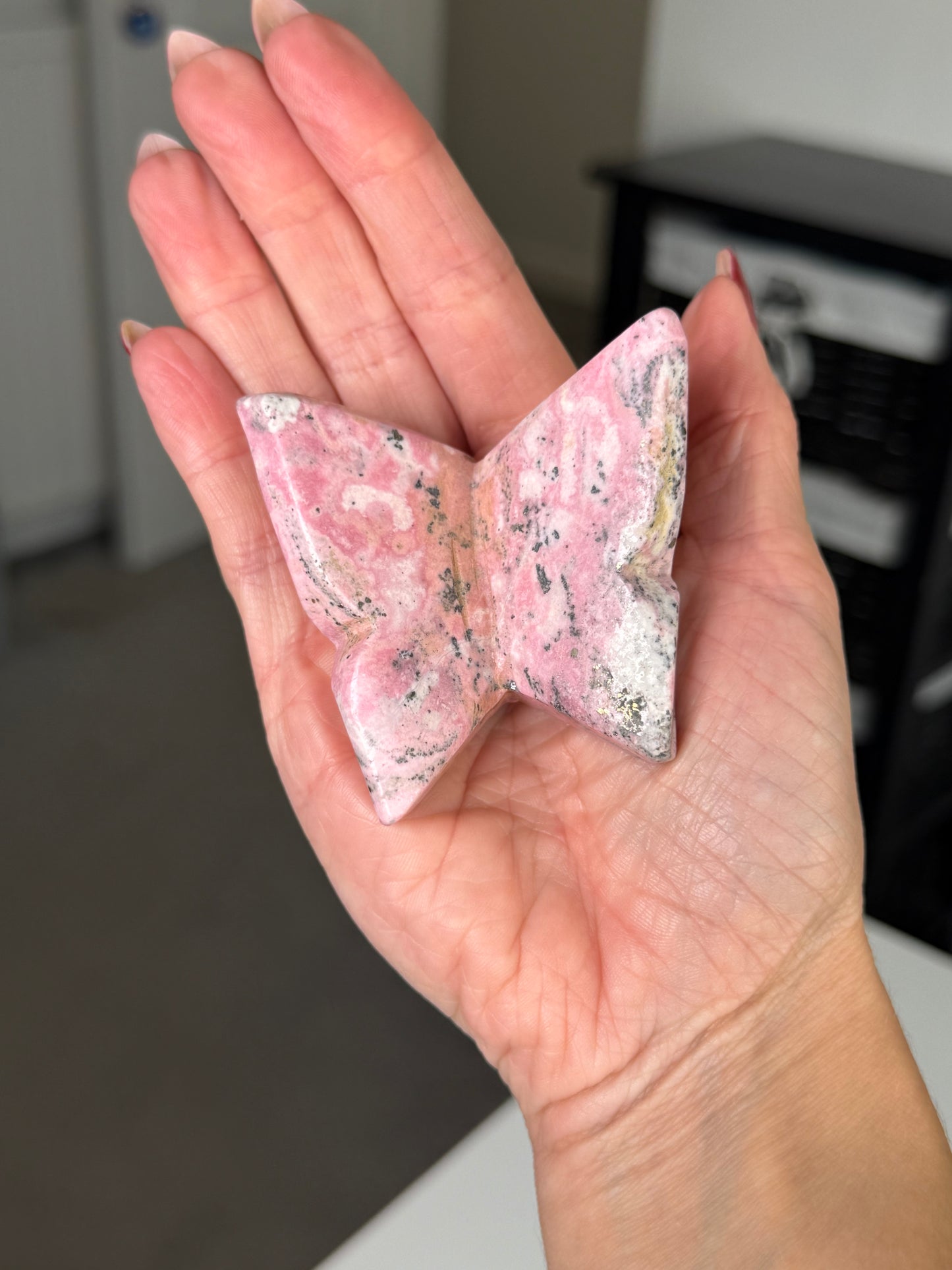 Peruvian Rhodonite Butterfly With Stand