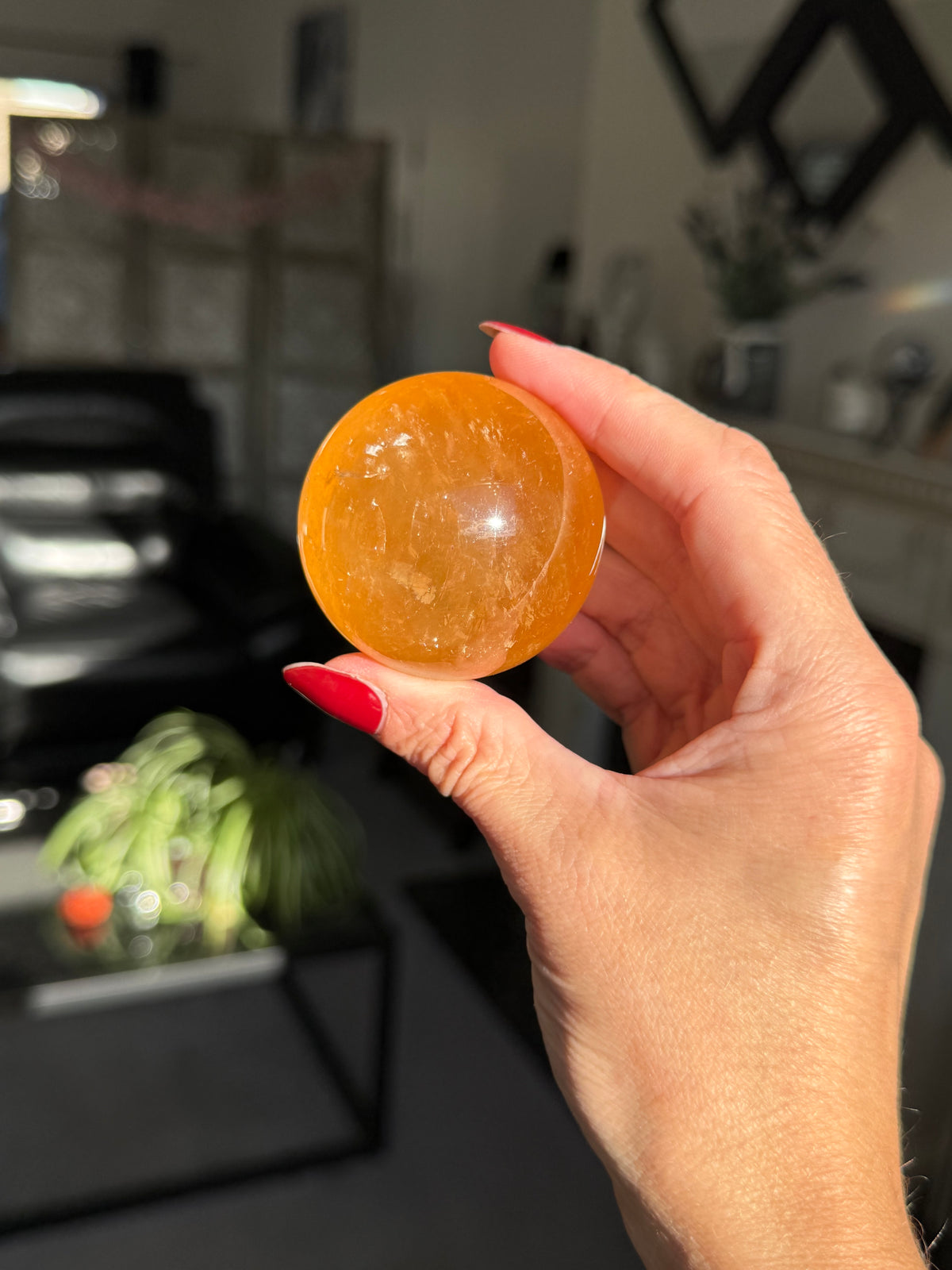 Honey Calcite Sphere - Imperfect