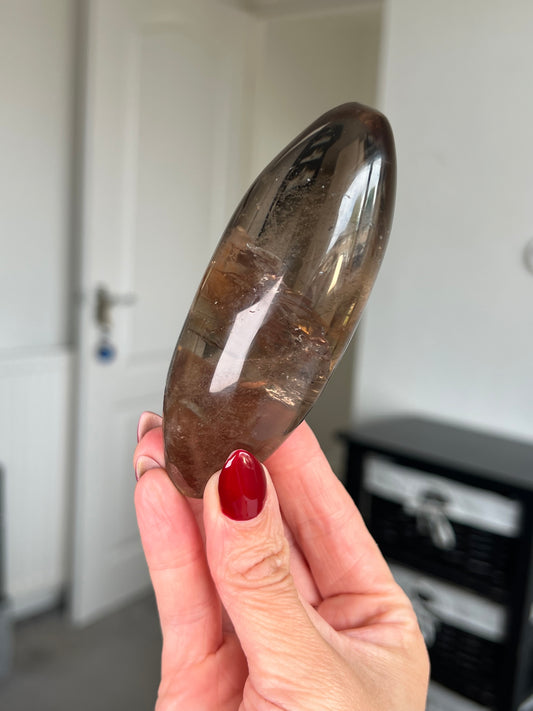 Brazilian Smokey Quartz Shiva With Stand