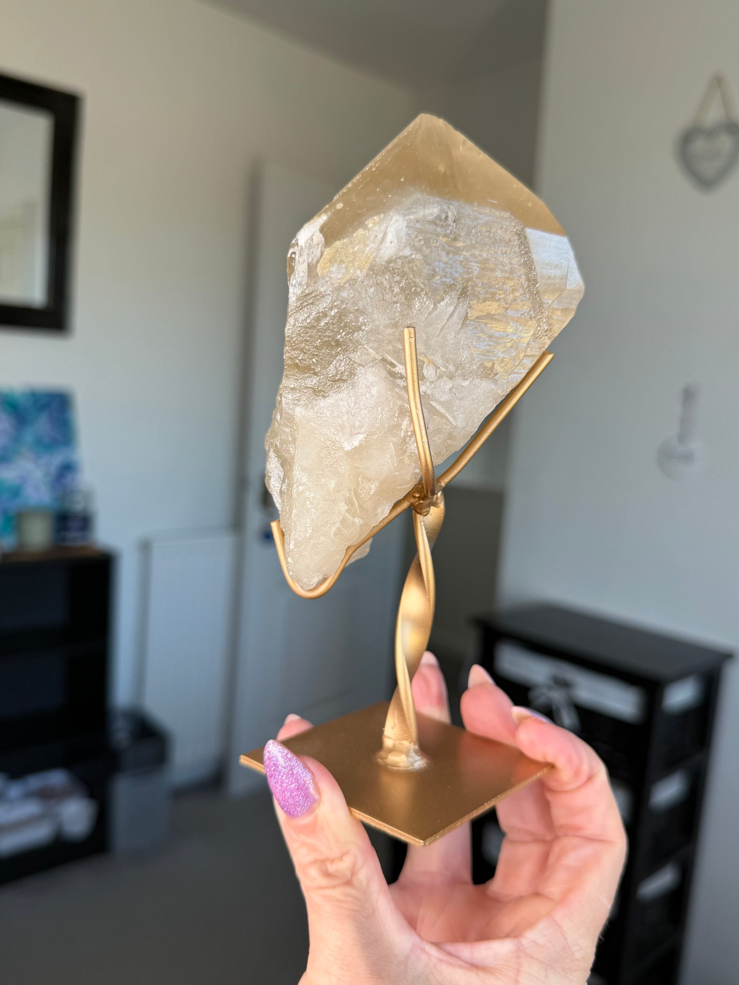 Natural Unpolished Citrine On Stand