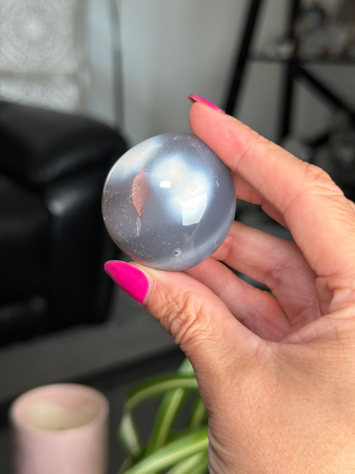 Orca Agate Palm Stone