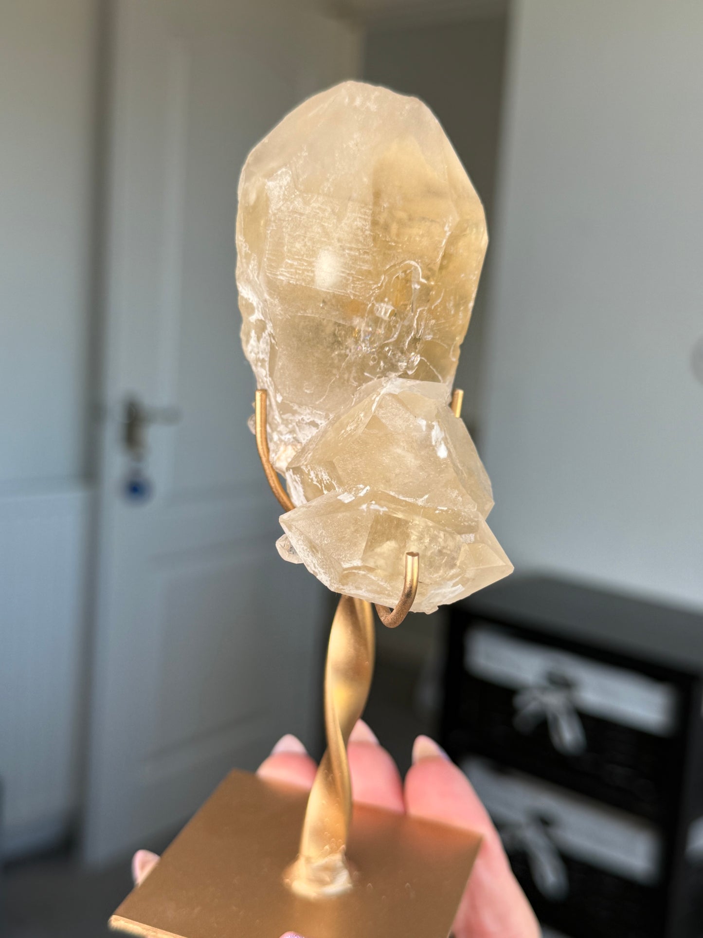 Natural Unpolished Citrine On Stand