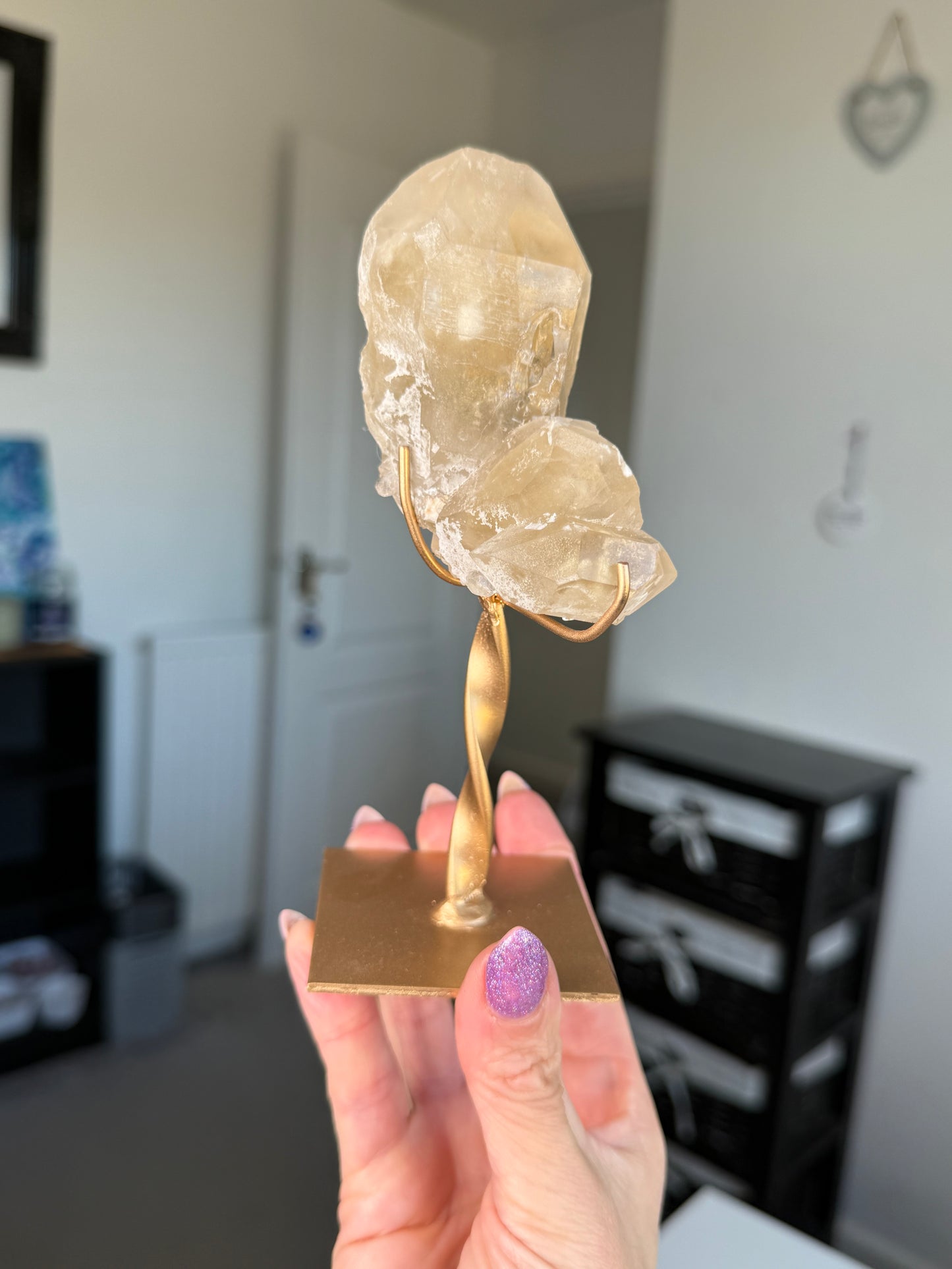 Natural Unpolished Citrine On Stand