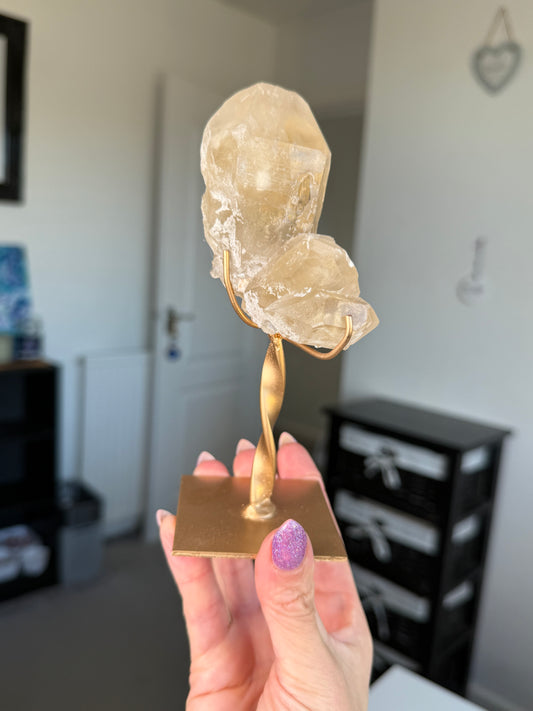 Natural Unpolished Citrine On Stand