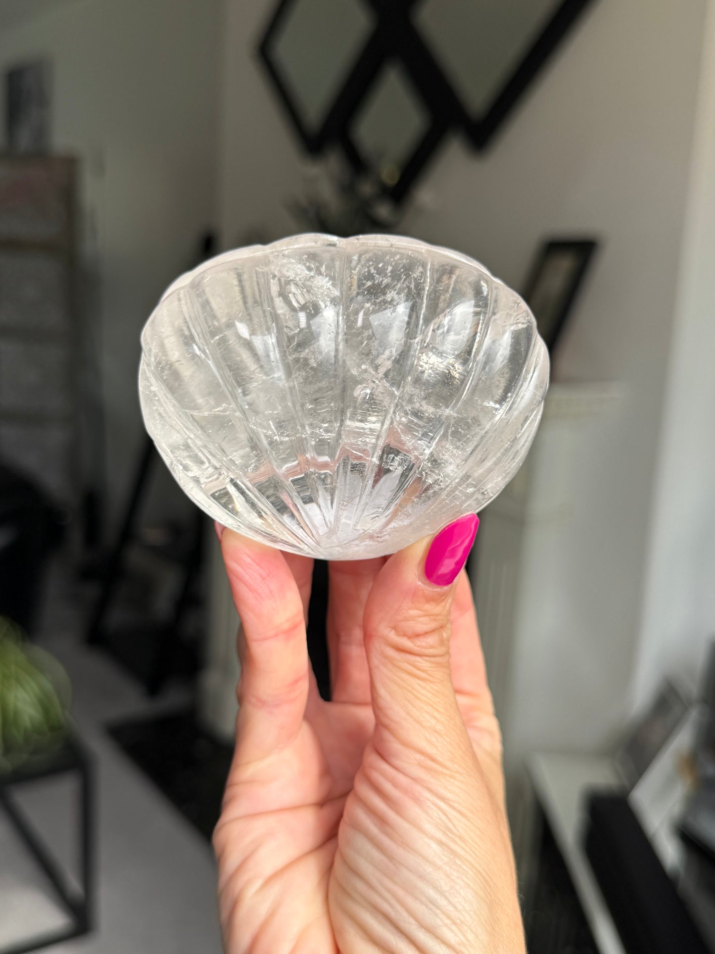 Master Carved Clear Quartz Shell