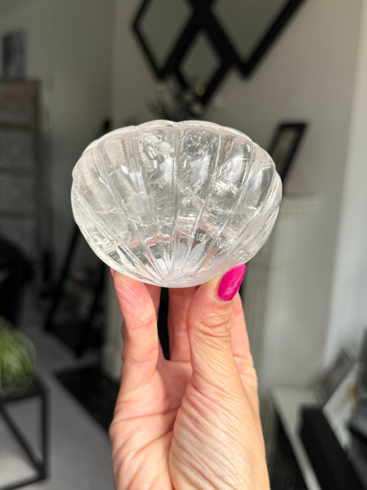 Master Carved Clear Quartz Shell