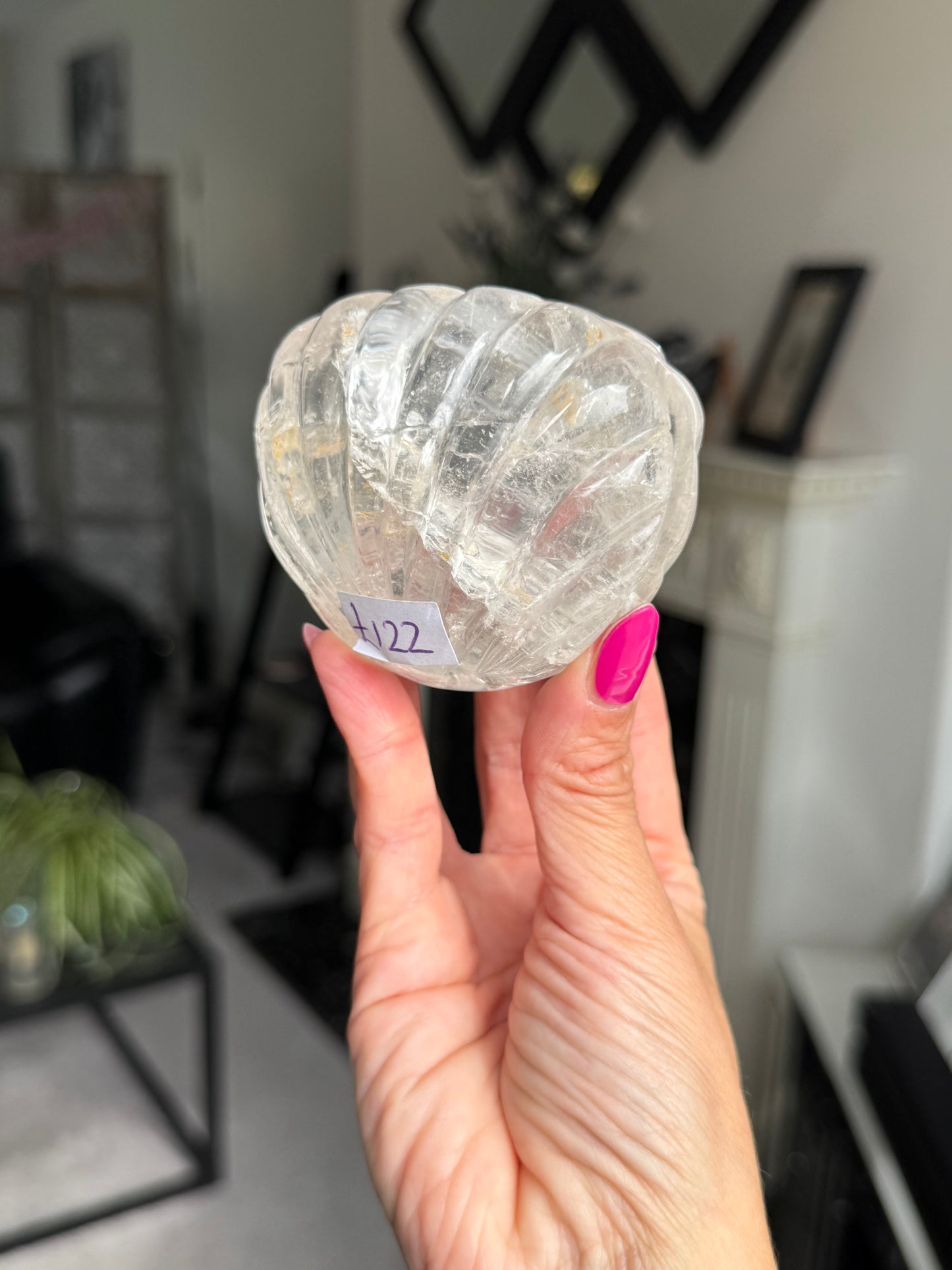 Master Carved Clear Quartz Shell