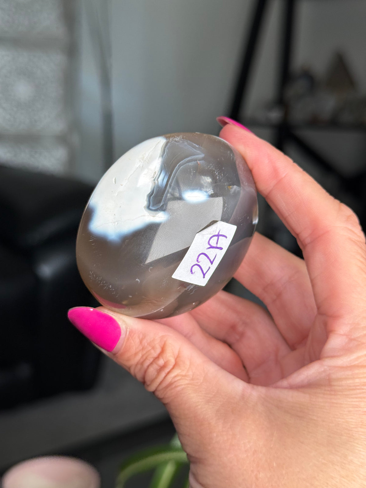 Orca Agate Palm Stone