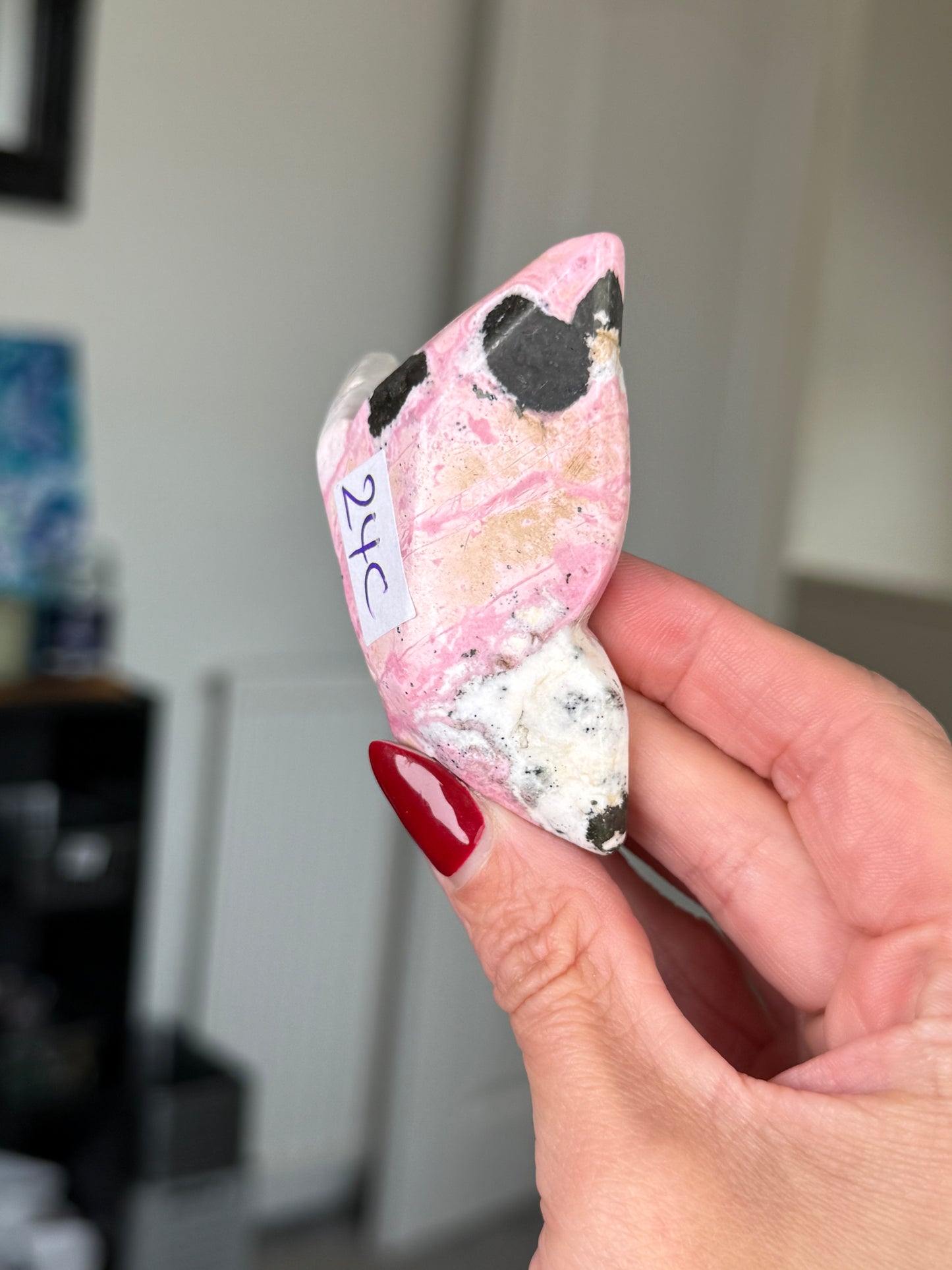 Peruvian Rhodonite Butterfly With Stand