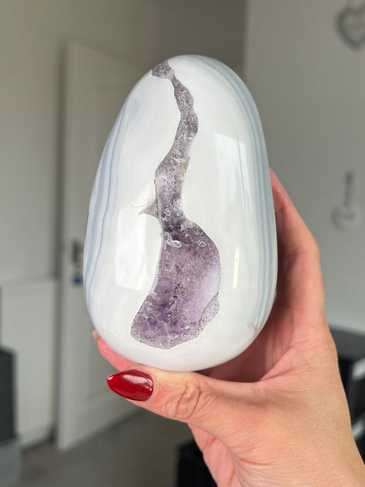 Amethyst Agate Egg With Stand