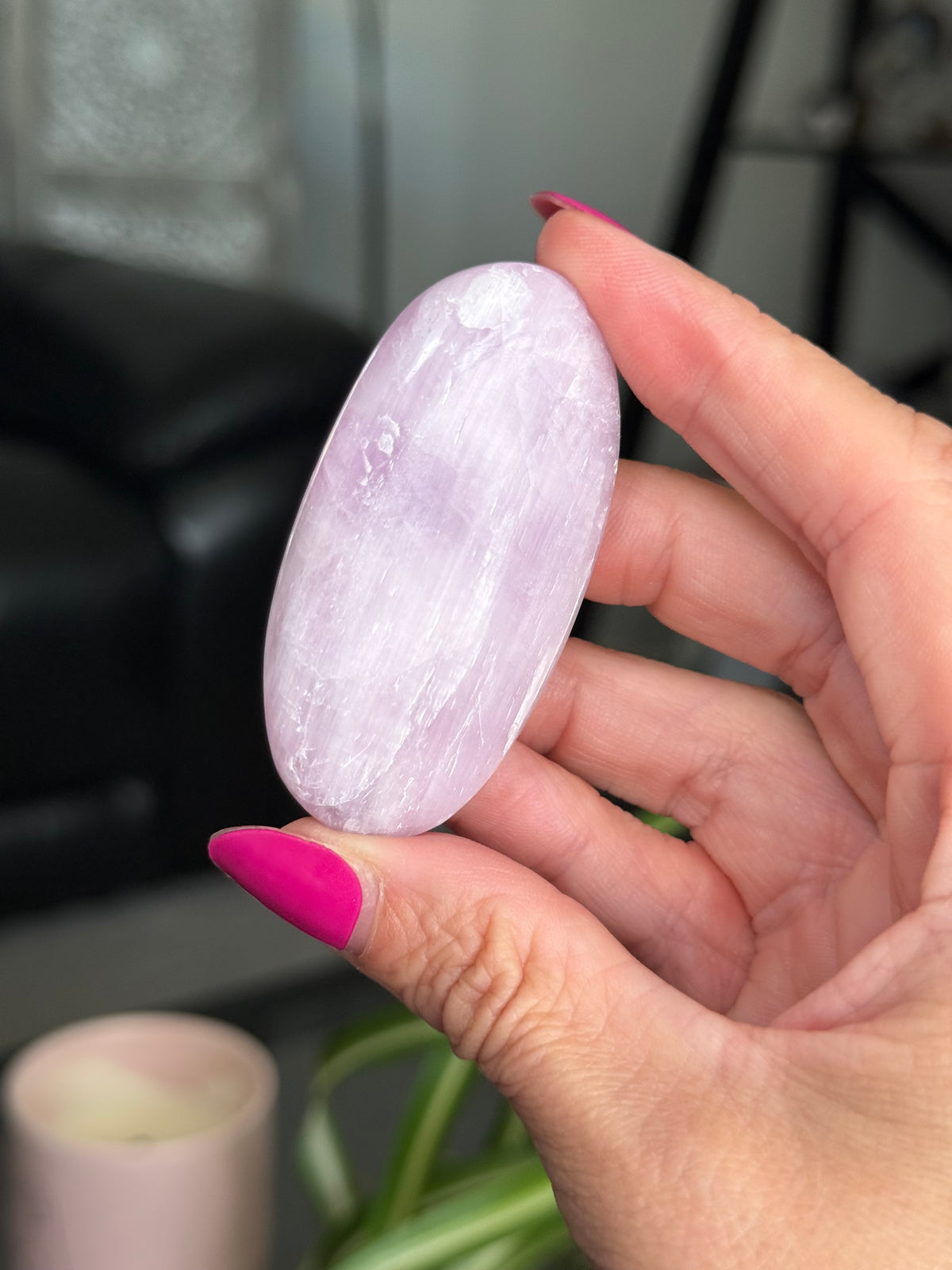 Kunzite Palm Stone