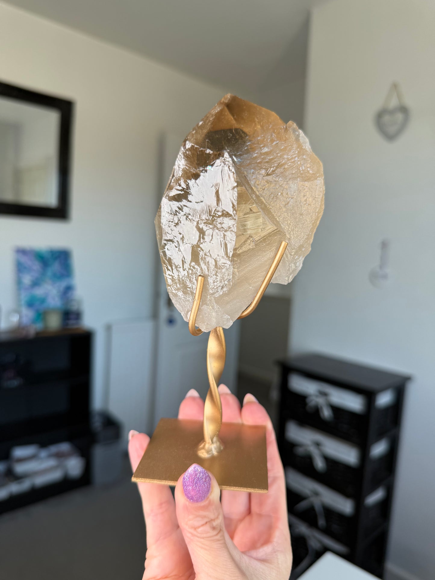 Natural Unpolished Citrine On Stand