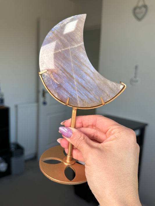 Moonstone Moon On Gold Stand