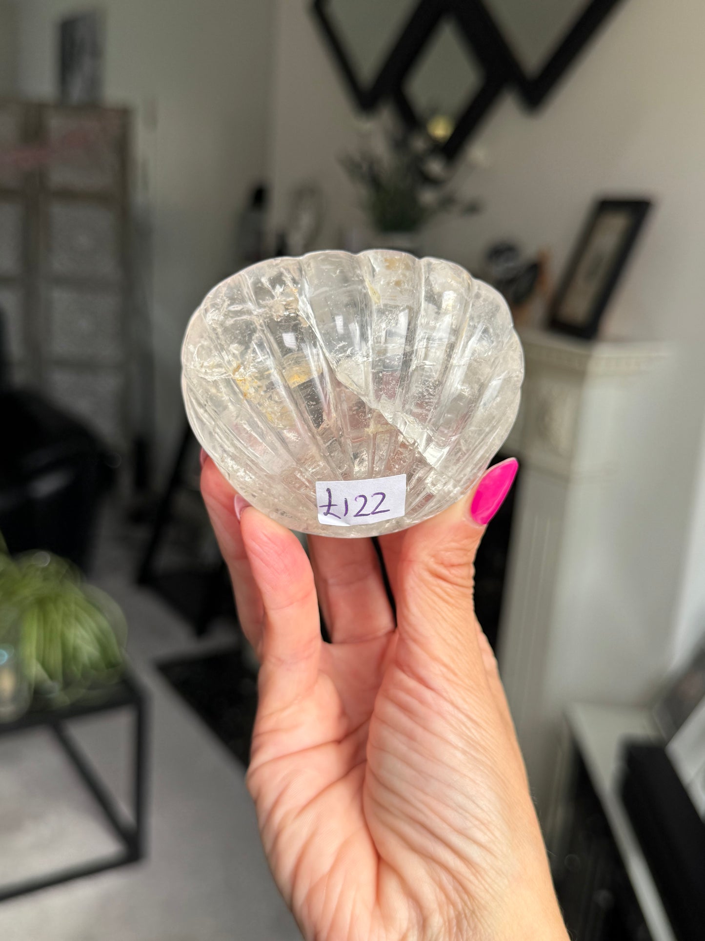 Master Carved Clear Quartz Shell