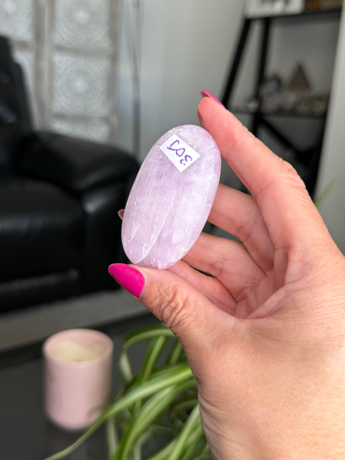 Kunzite Palm Stone