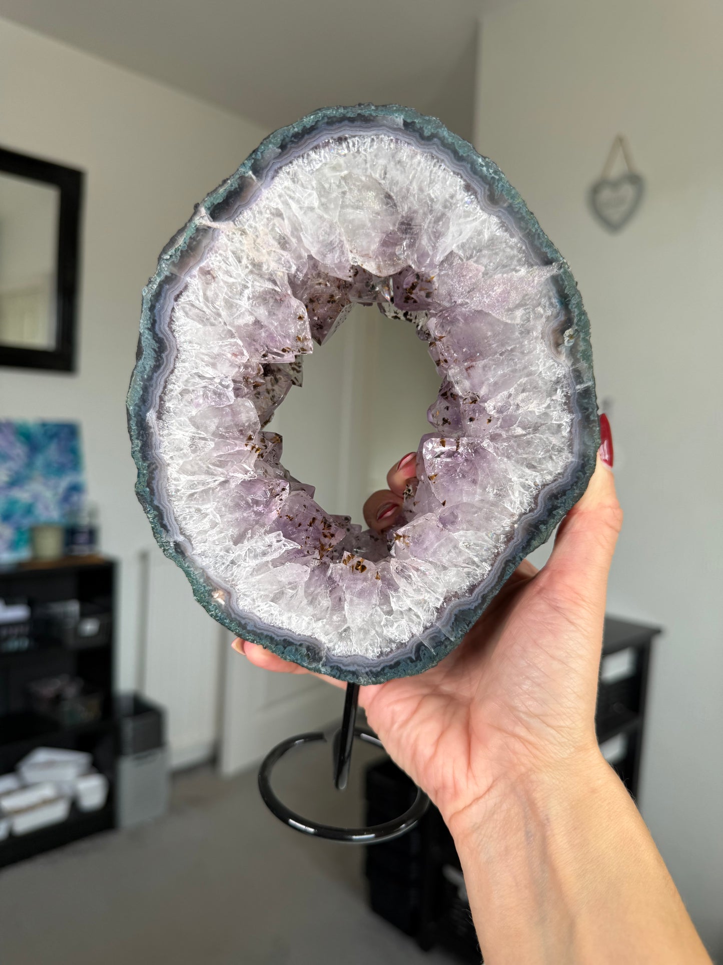 Amethyst Portal On Fixed Black Stand