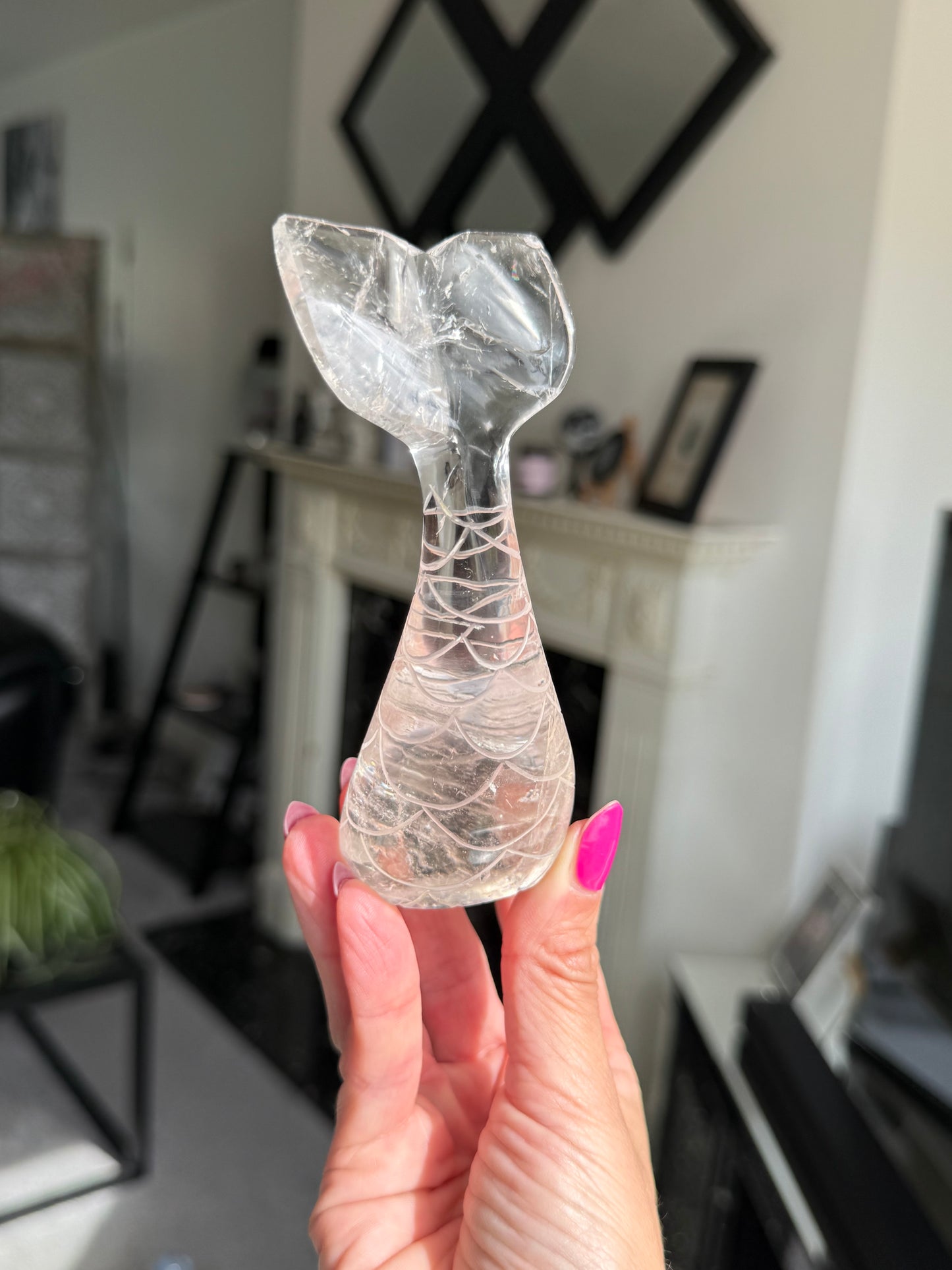 Master Carved Mermaid Tail - Clear Quartz