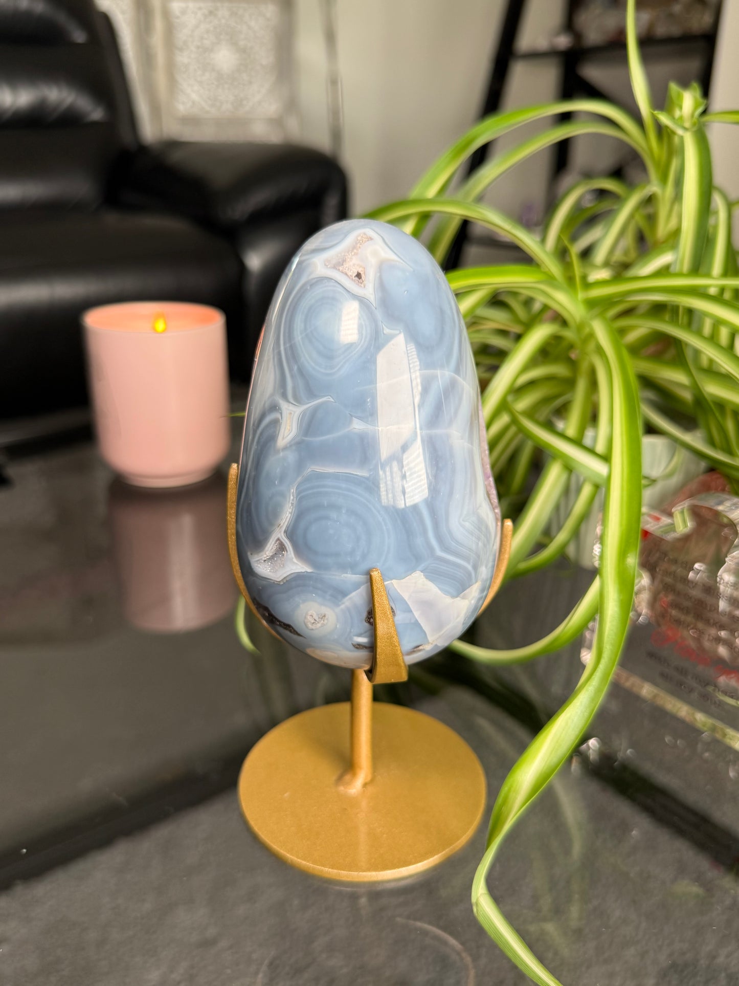 Amethyst Agate Egg On Stand