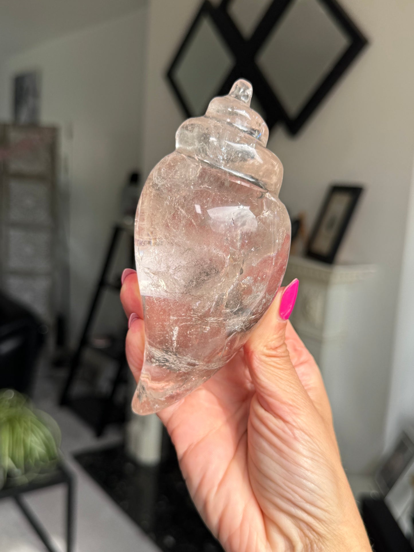 Master Carved Smokey Quartz Shell
