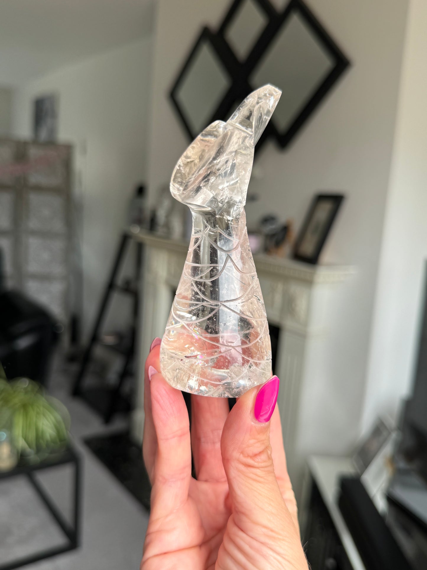 Master Carved Mermaid Tail - Clear Quartz