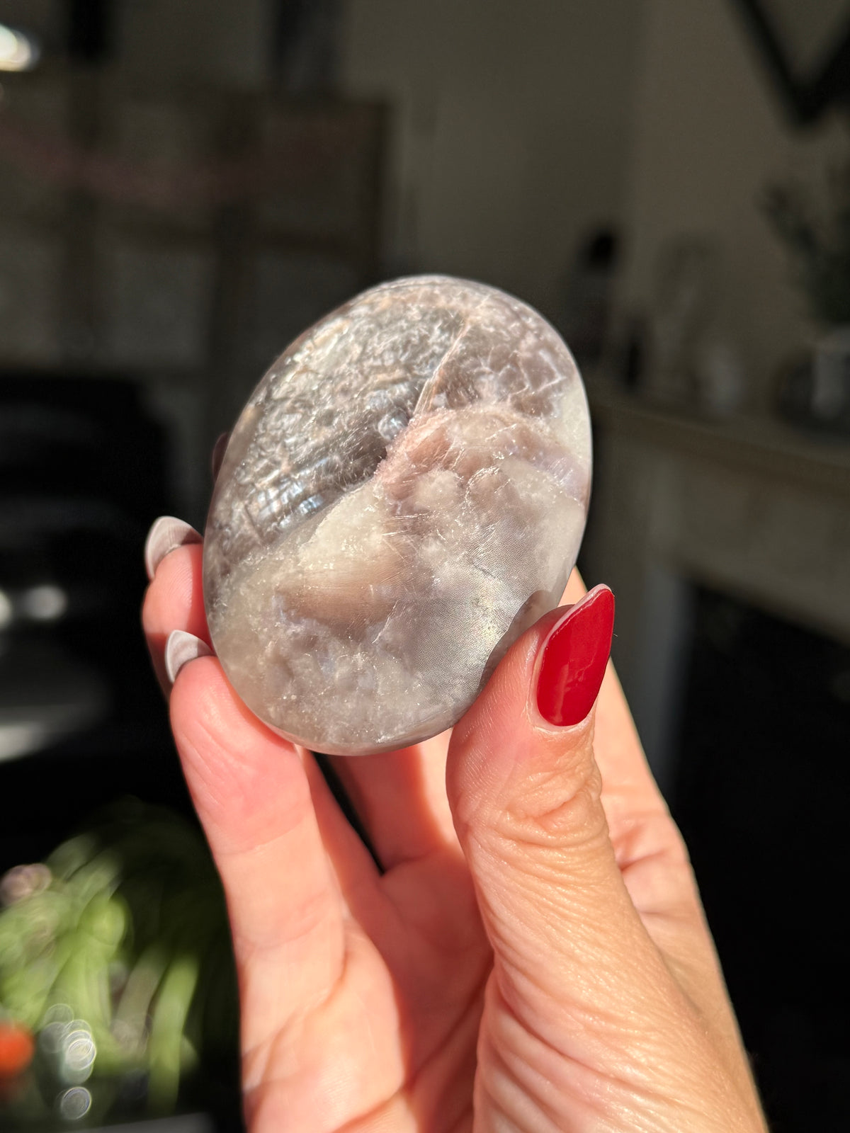 Gem Lepidolite Palm