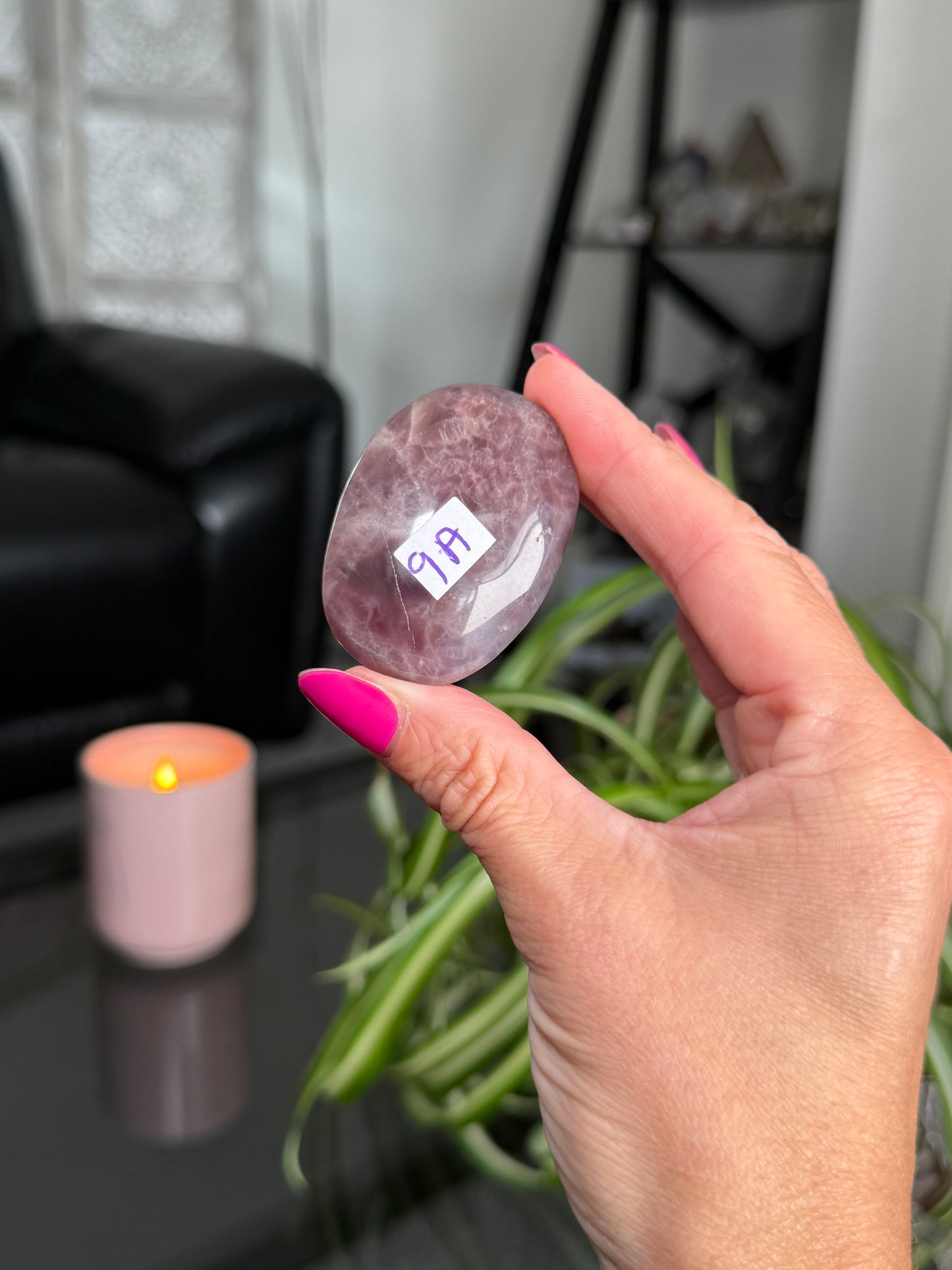 Lavender Rose Quartz Palm