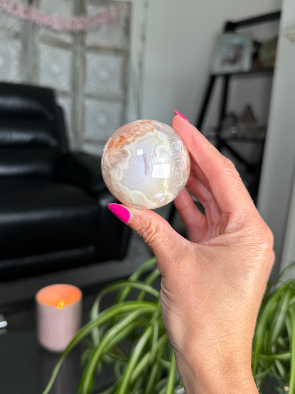 Flower Agate Sphere