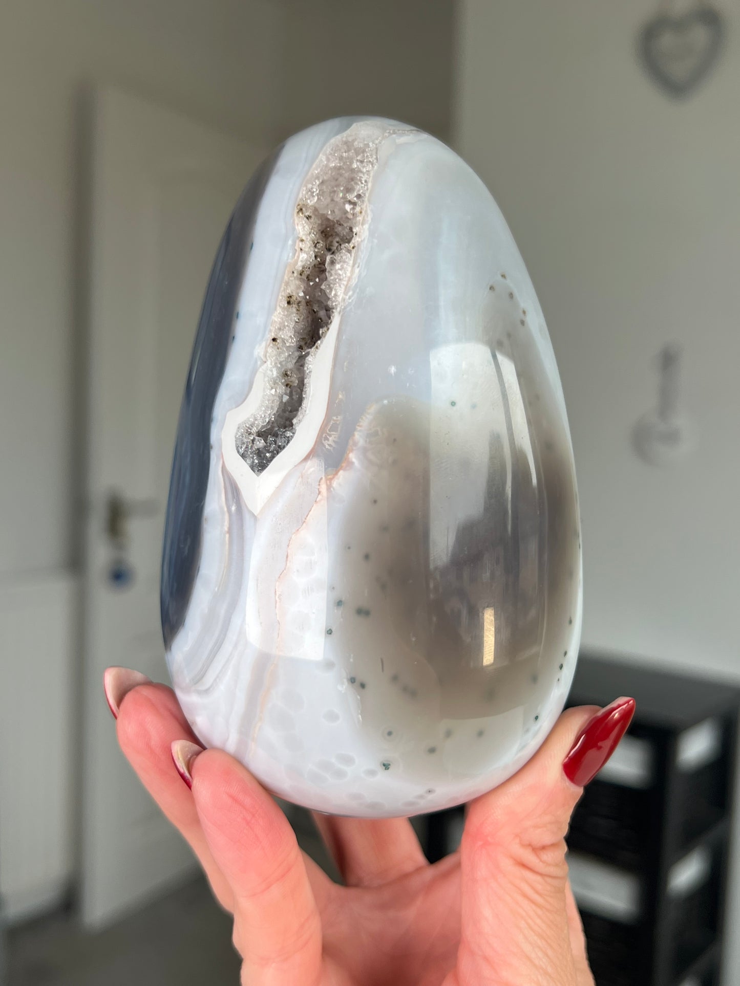 Amethyst Agate Egg With Stand