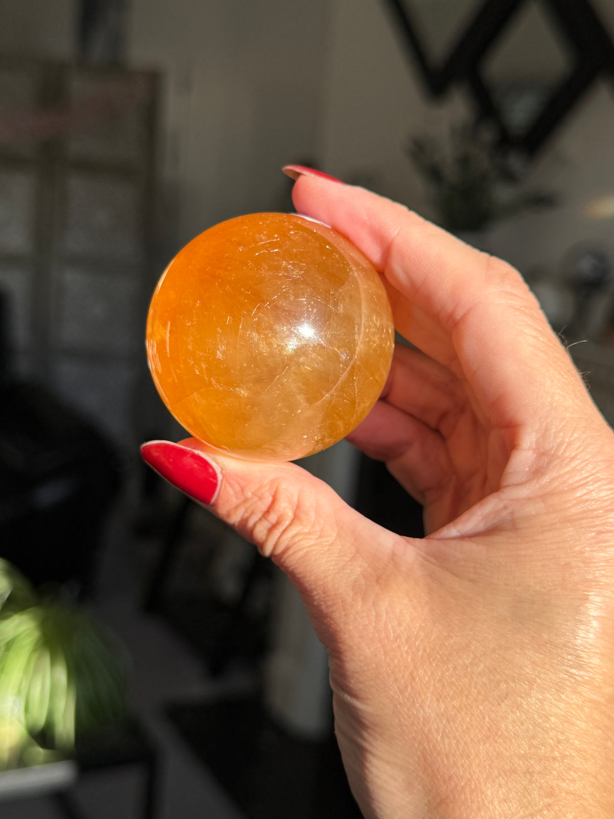 Honey Calcite Sphere - Imperfect