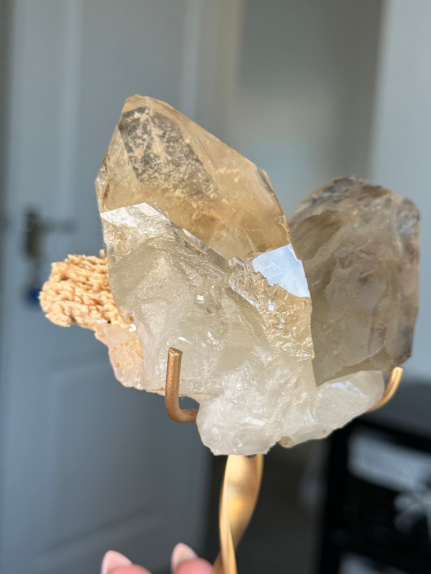 Natural Unpolished Citrine On Stand