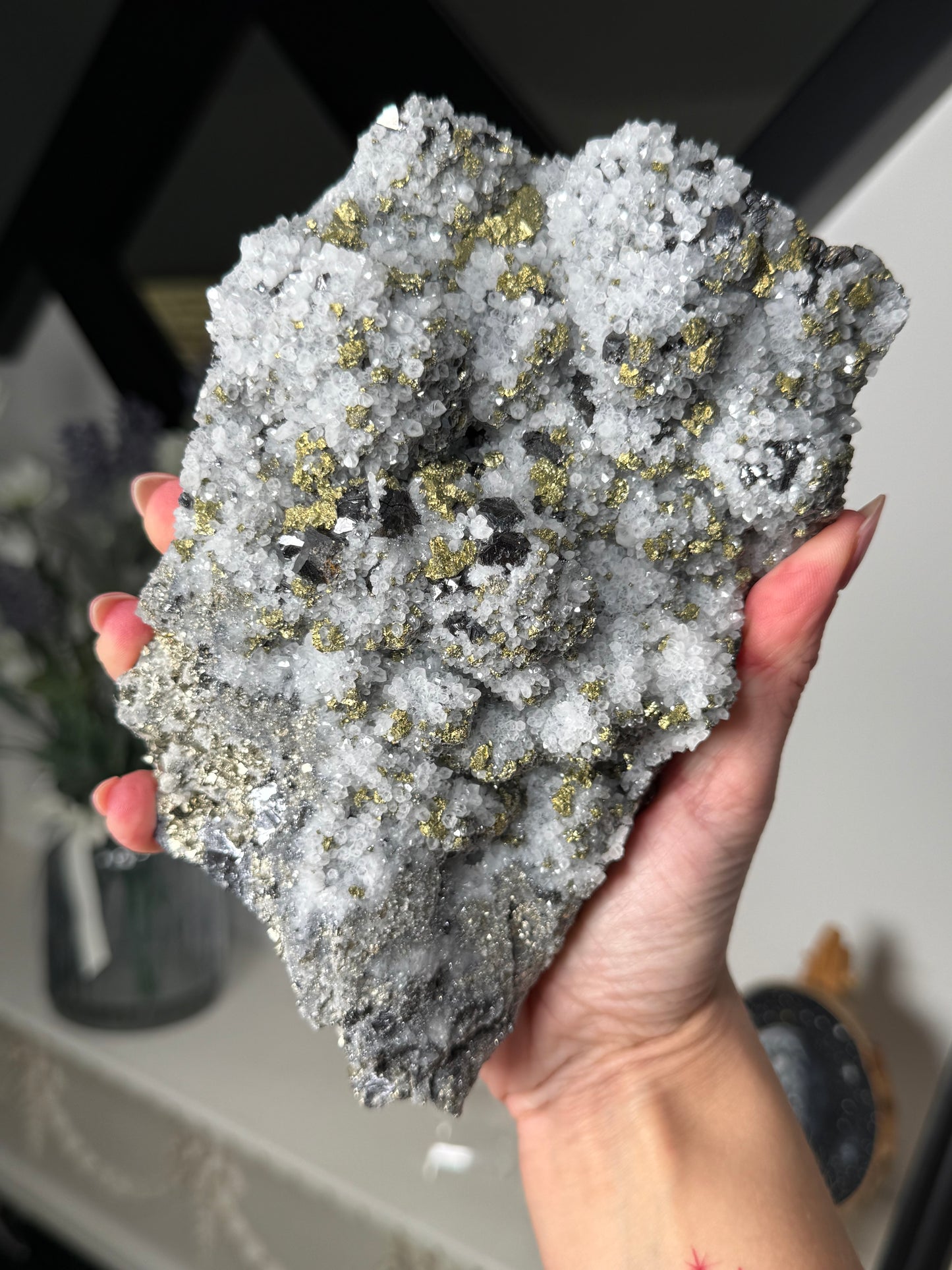 Bulgarian Sphalerite, Quartz & Chalcopyrite With Stand