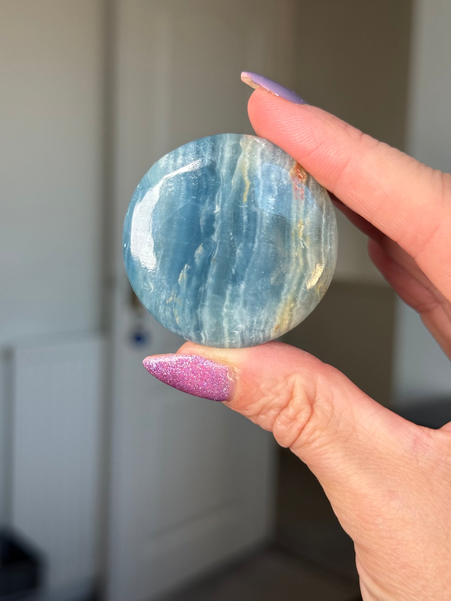 Blue Onyx Palm Stones