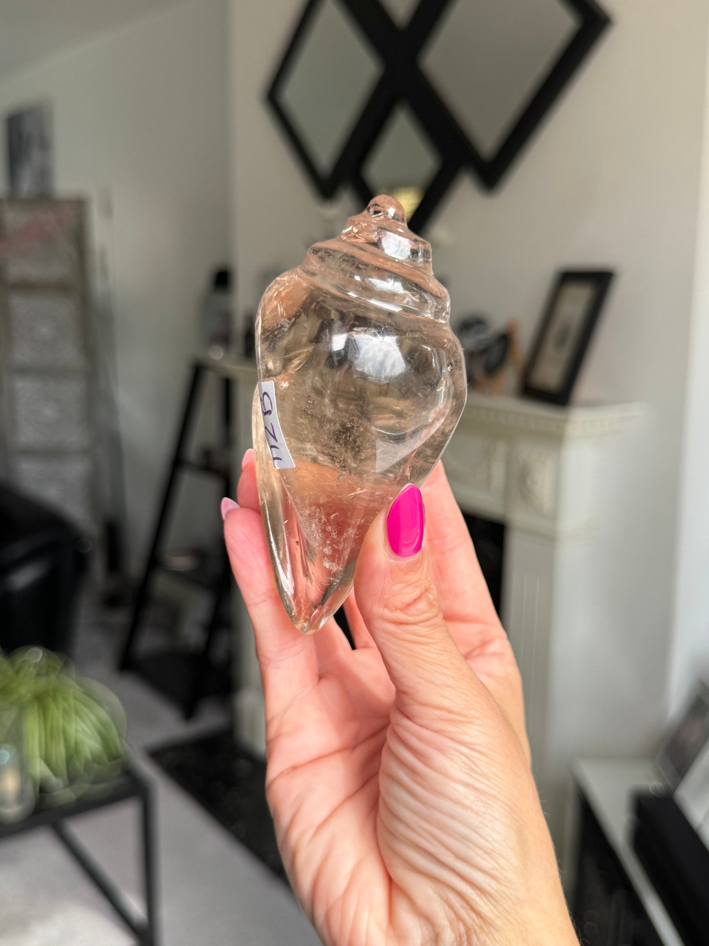 Master Carved Smokey Quartz Shell