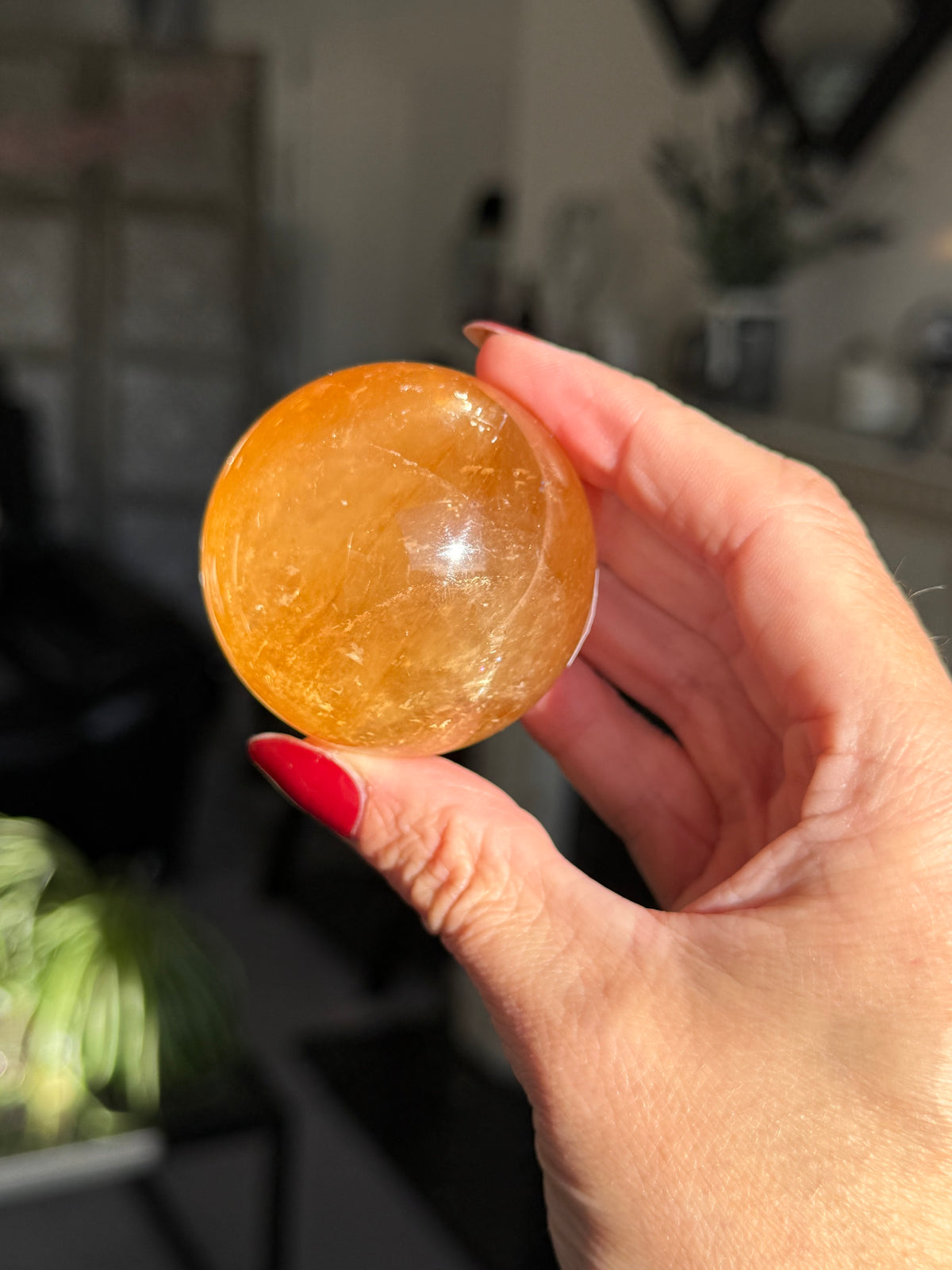 Honey Calcite Sphere - Imperfect