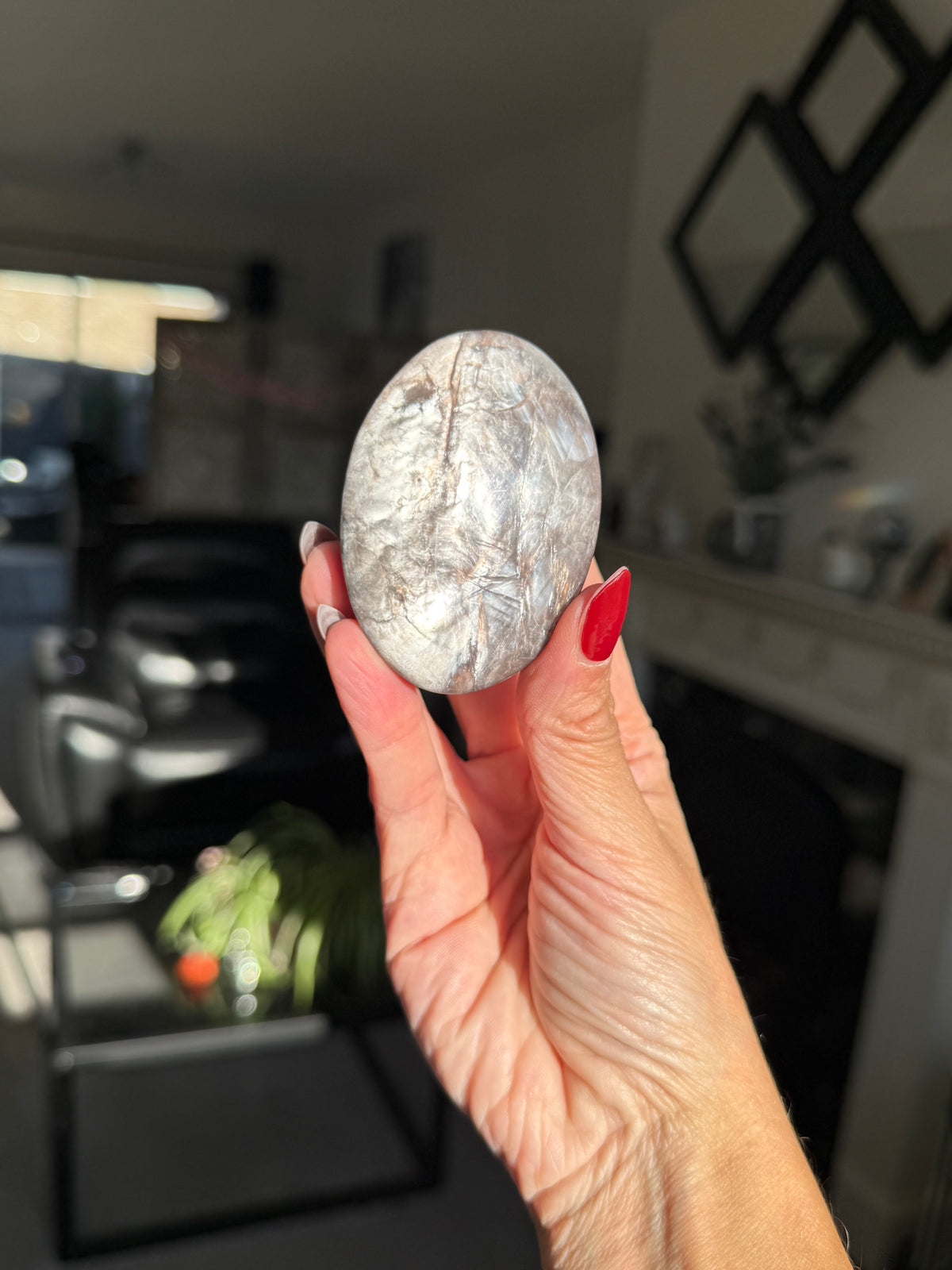 Gem Lepidolite Palm