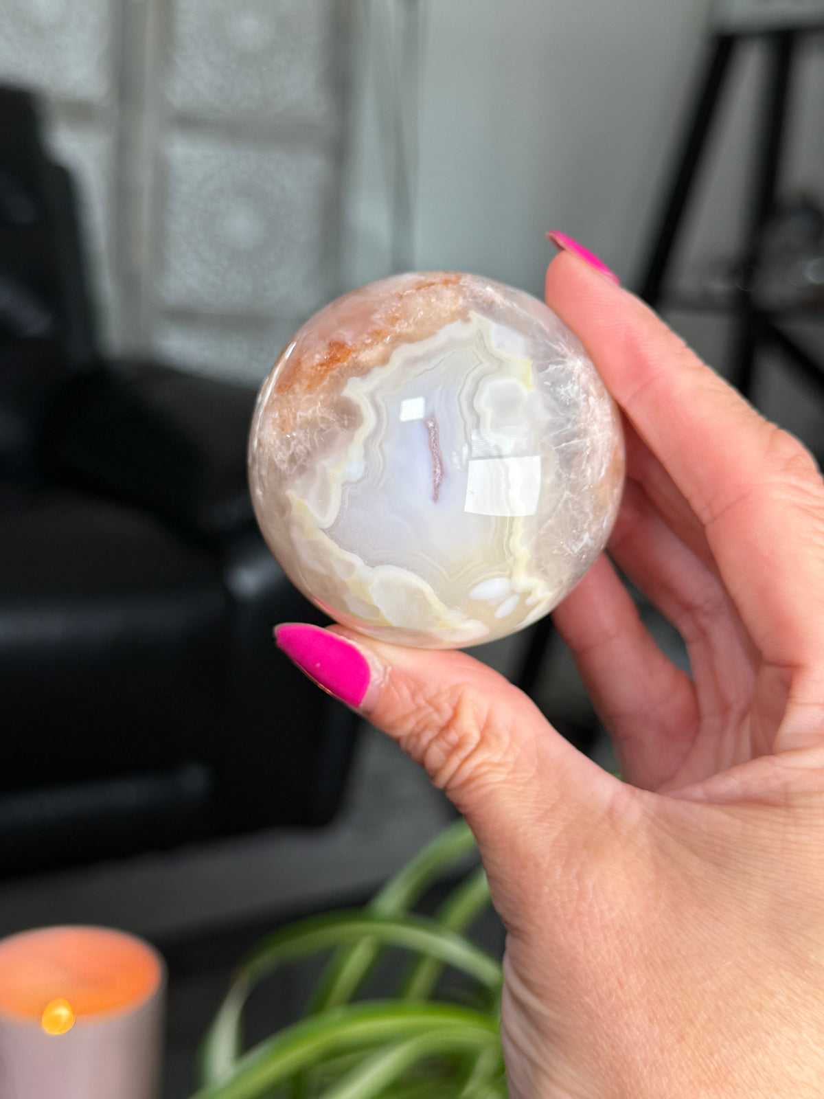 Flower Agate Sphere