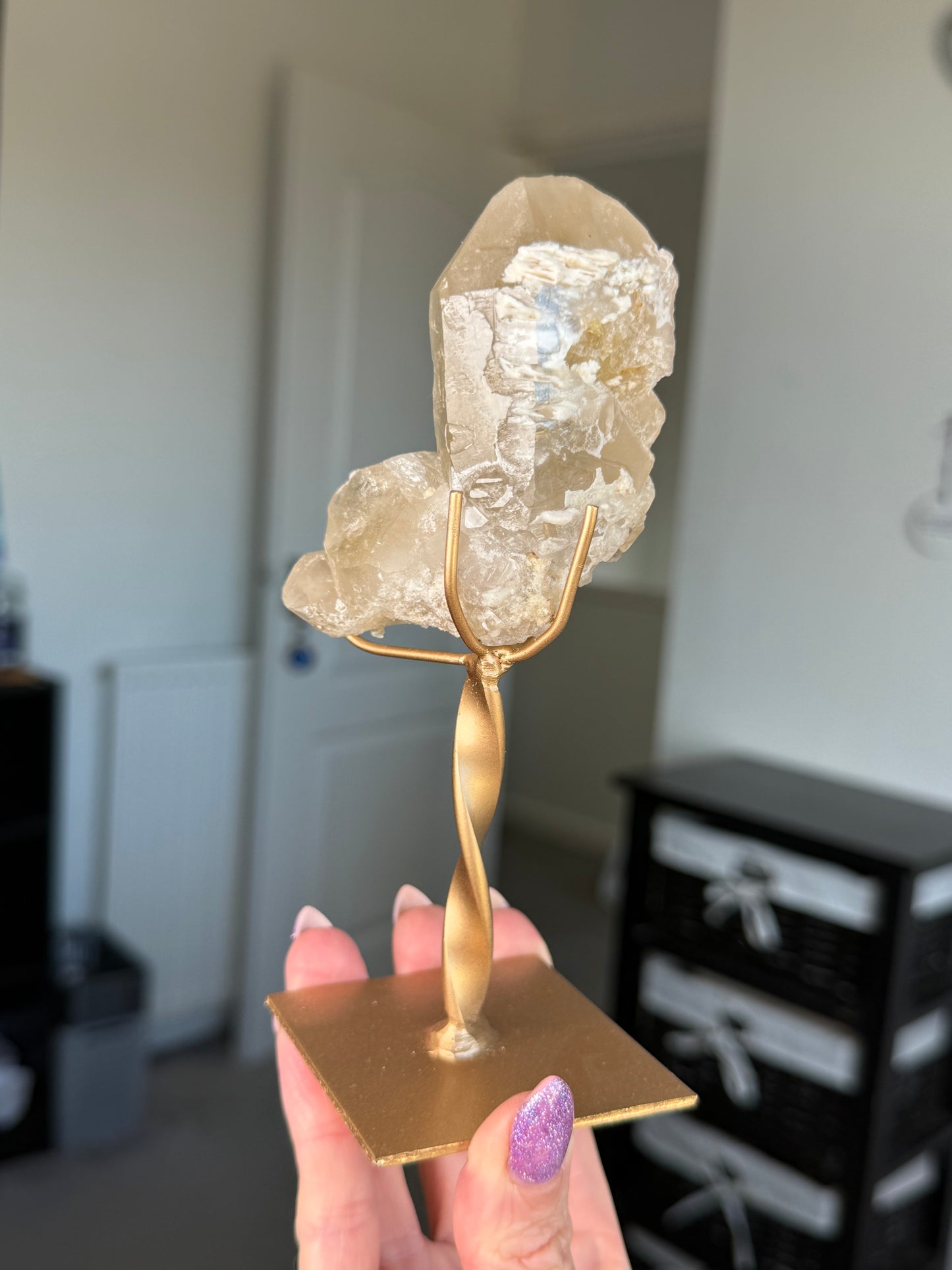Natural Unpolished Citrine On Stand