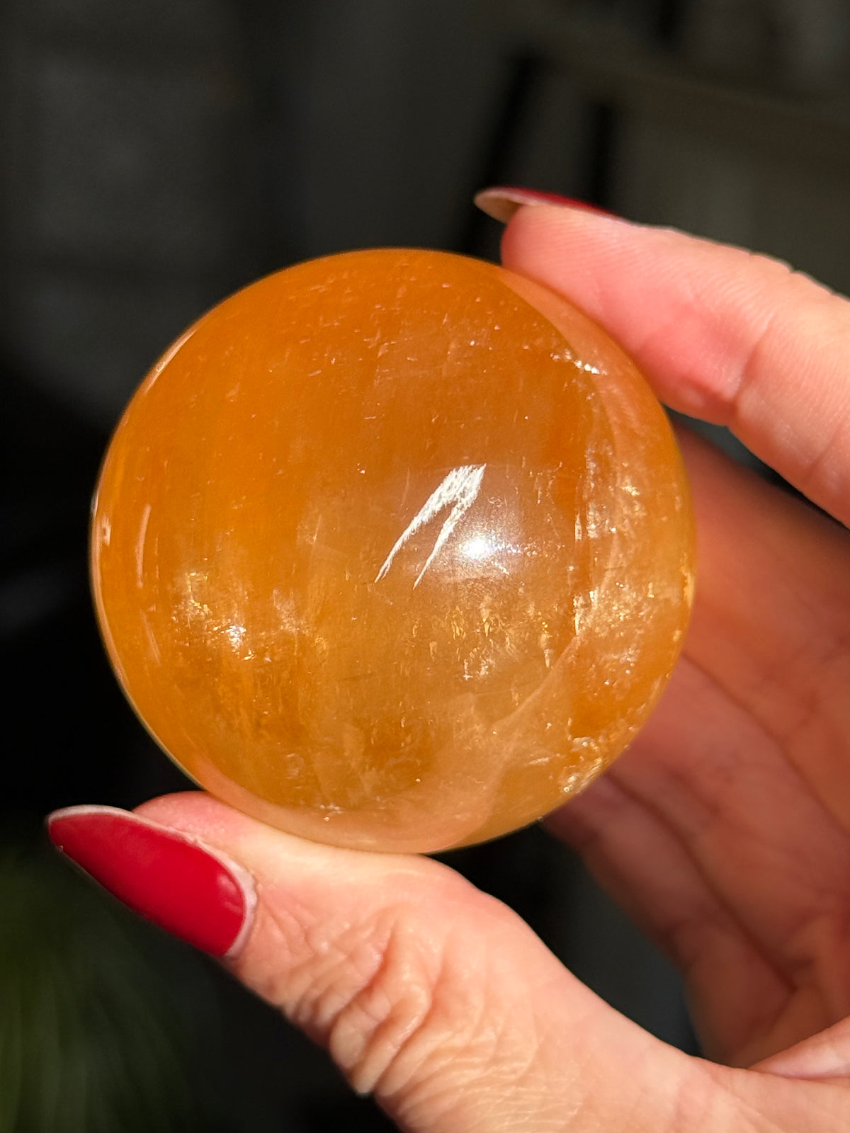 Honey Calcite Sphere - Imperfect