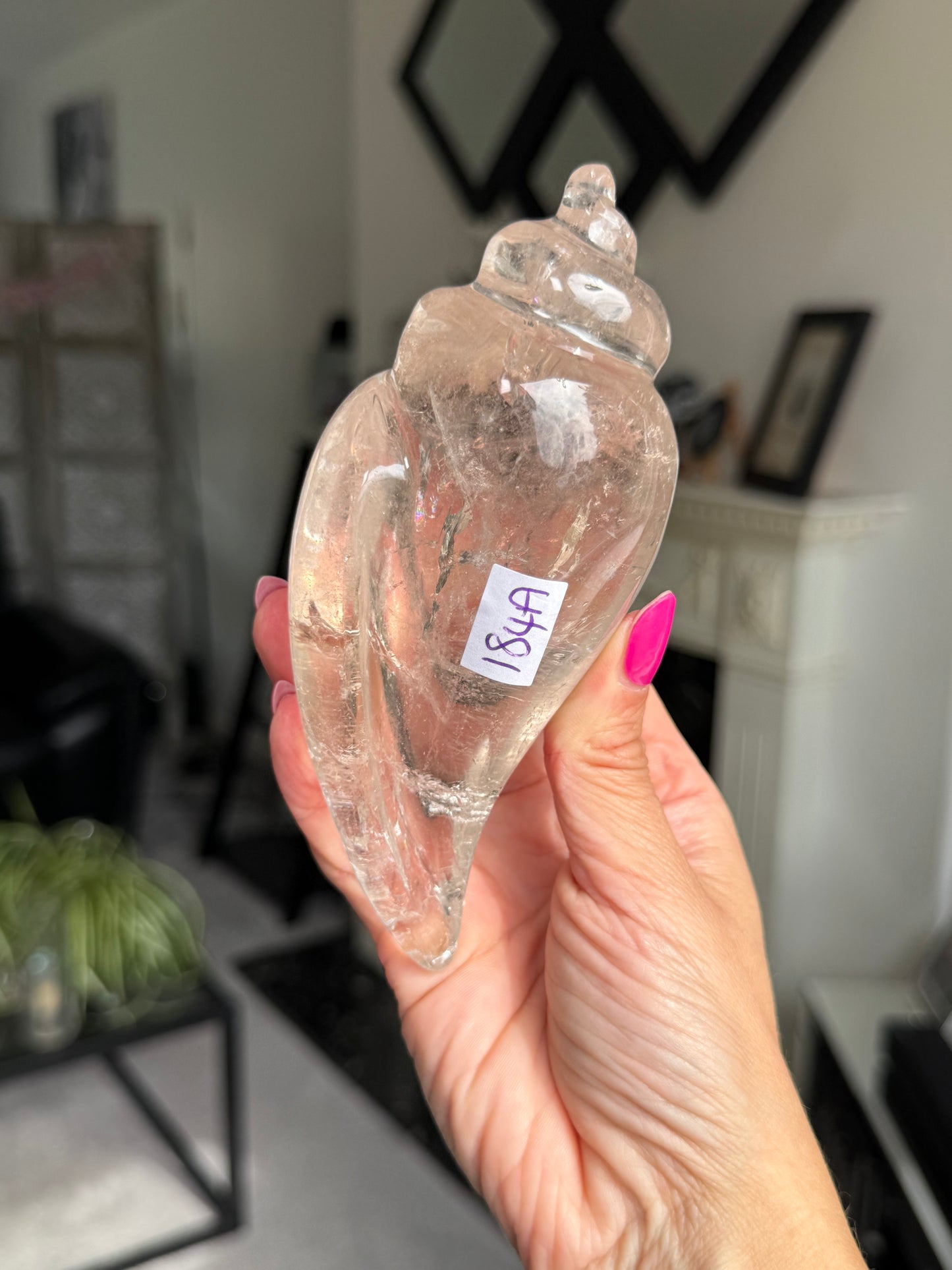 Master Carved Smokey Quartz Shell