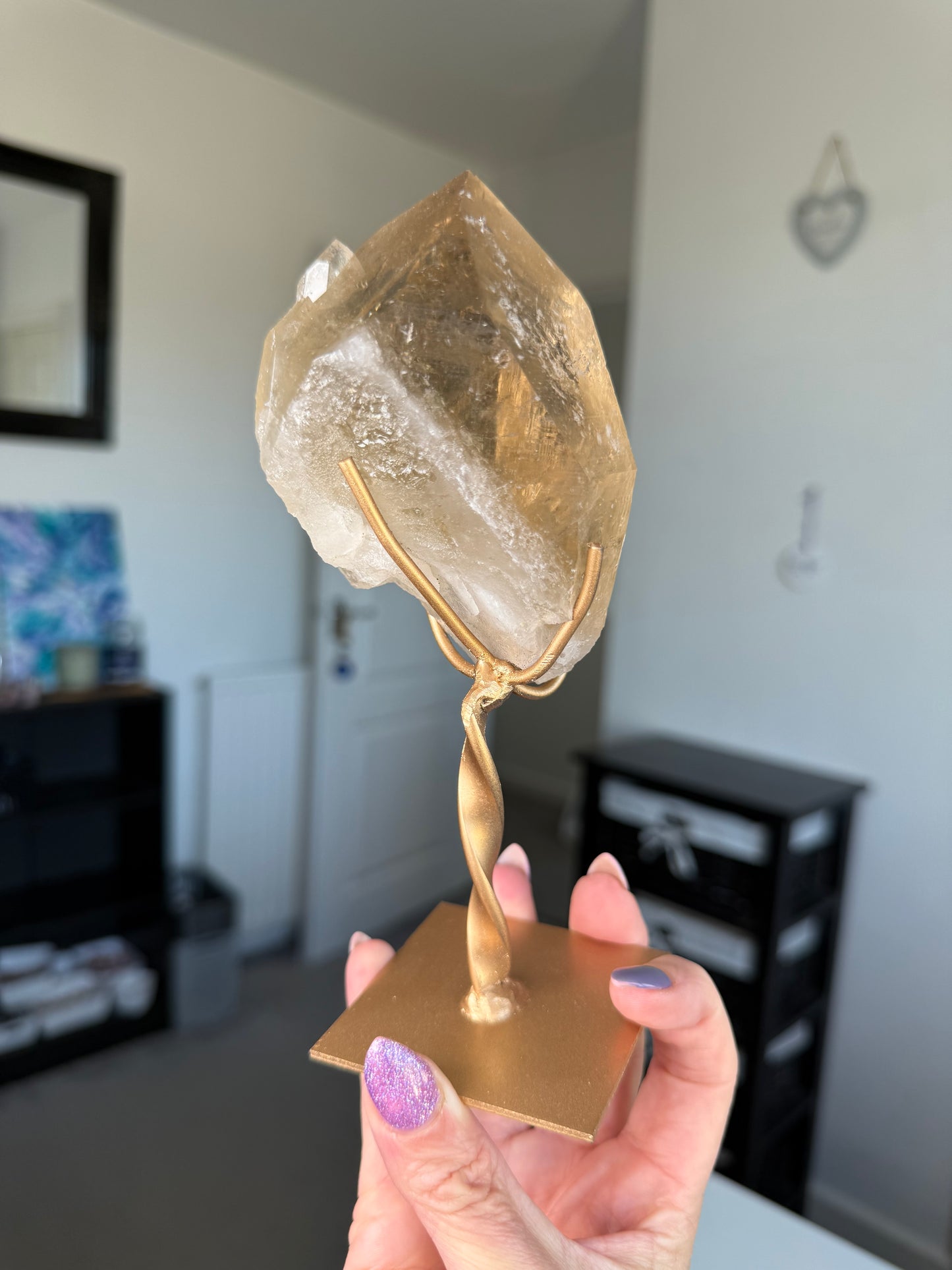 Natural Unpolished Citrine On Stand